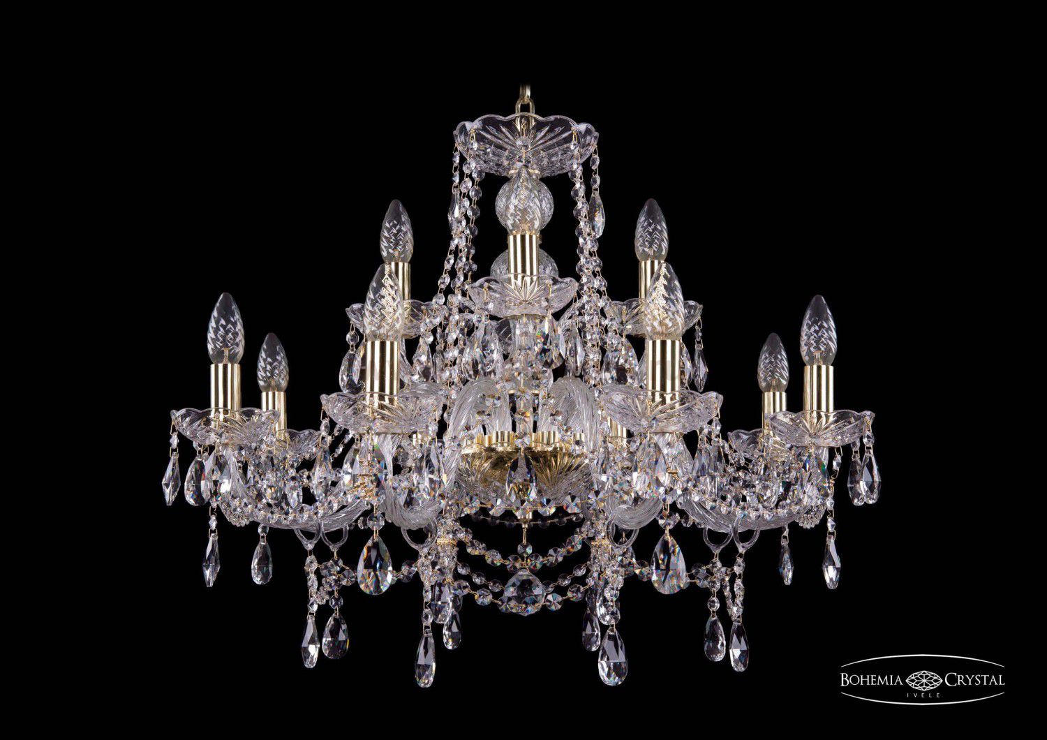 Люстра хрустальная Bohemia Ivele 1411/8+4/240/G