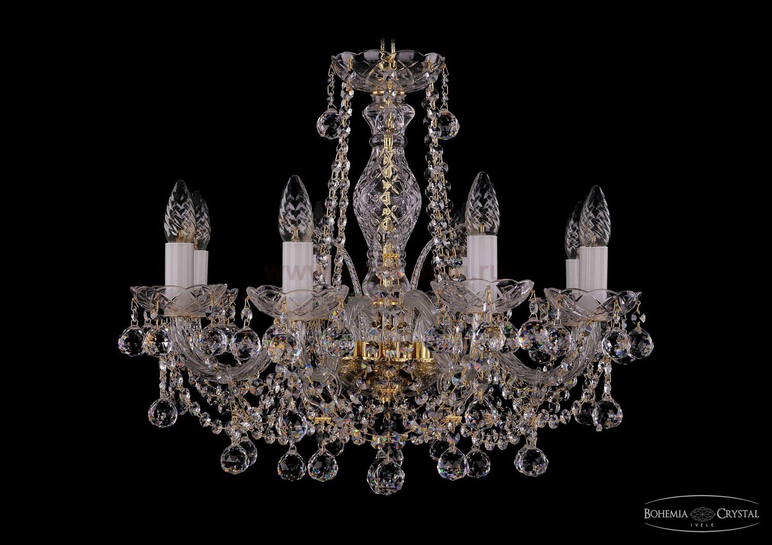 Люстра хрустальная Bohemia Ivele 1411/8/195/G/Balls