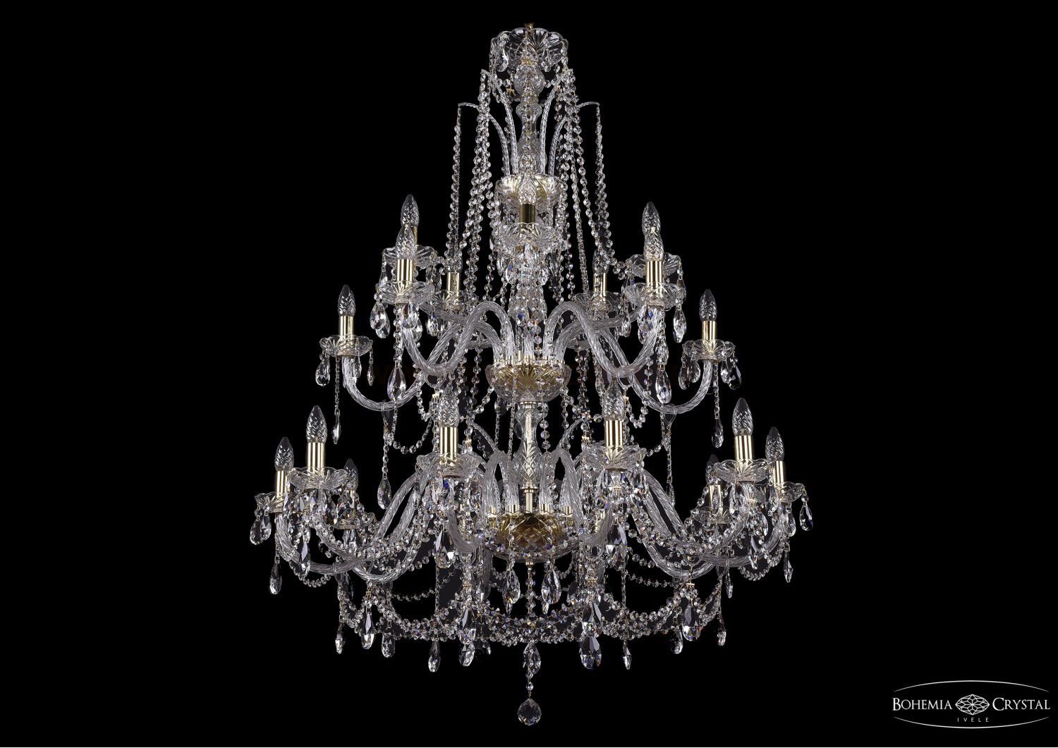 Люстра хрустальная Bohemia Ivele 1411/10+5+5/360/2d/G