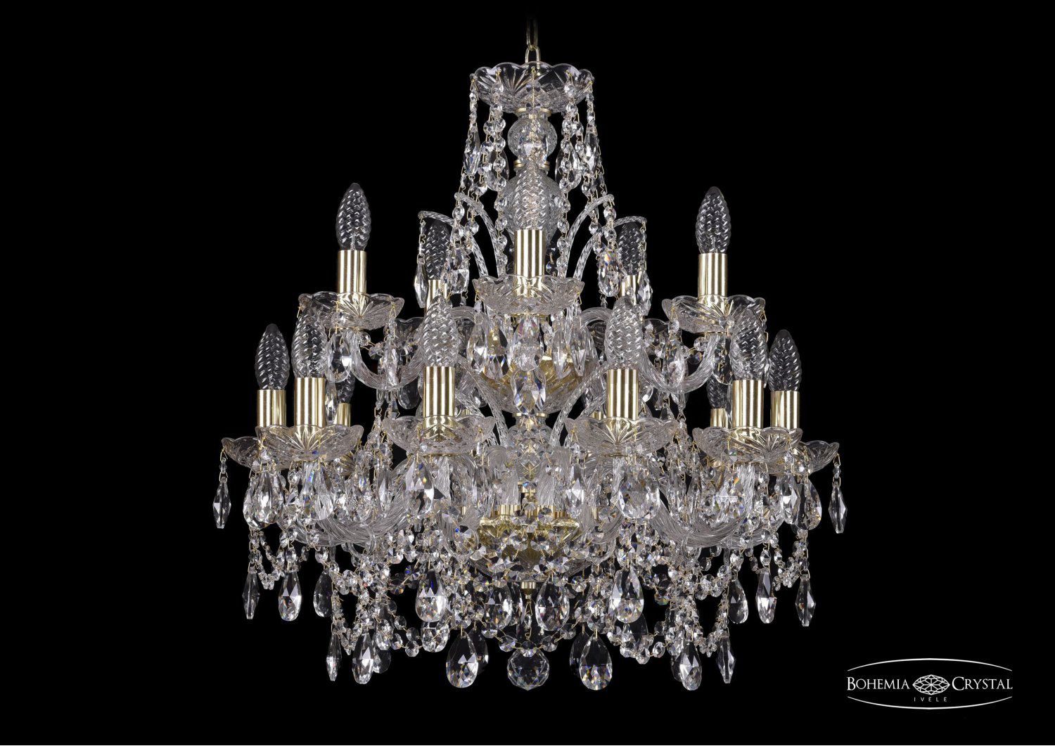Люстра хрустальная Bohemia Ivele 1411/10+5/195/2d/G