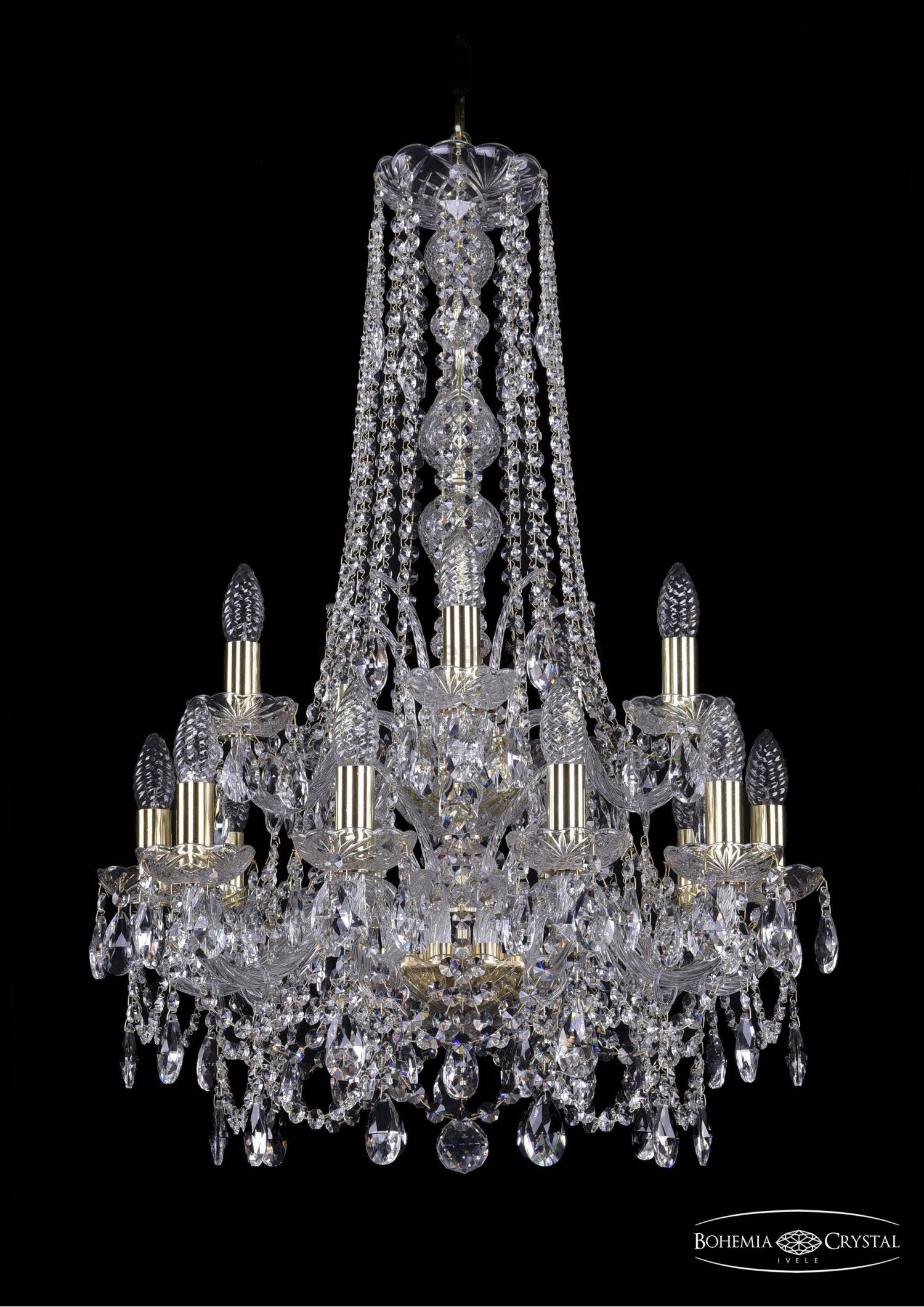 Люстра хрустальная Bohemia Ivele 1411/10+5/195/h-83/2d/G