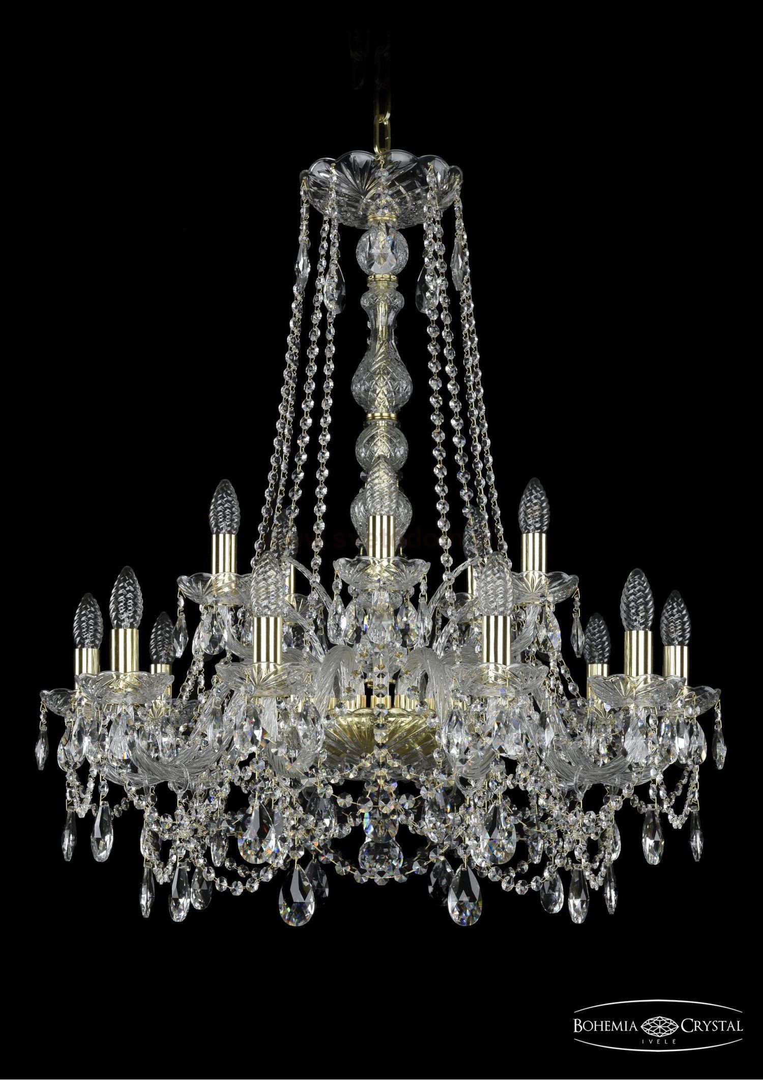 Люстра хрустальная Bohemia Ivele 1411/10+5/240/h-84/G