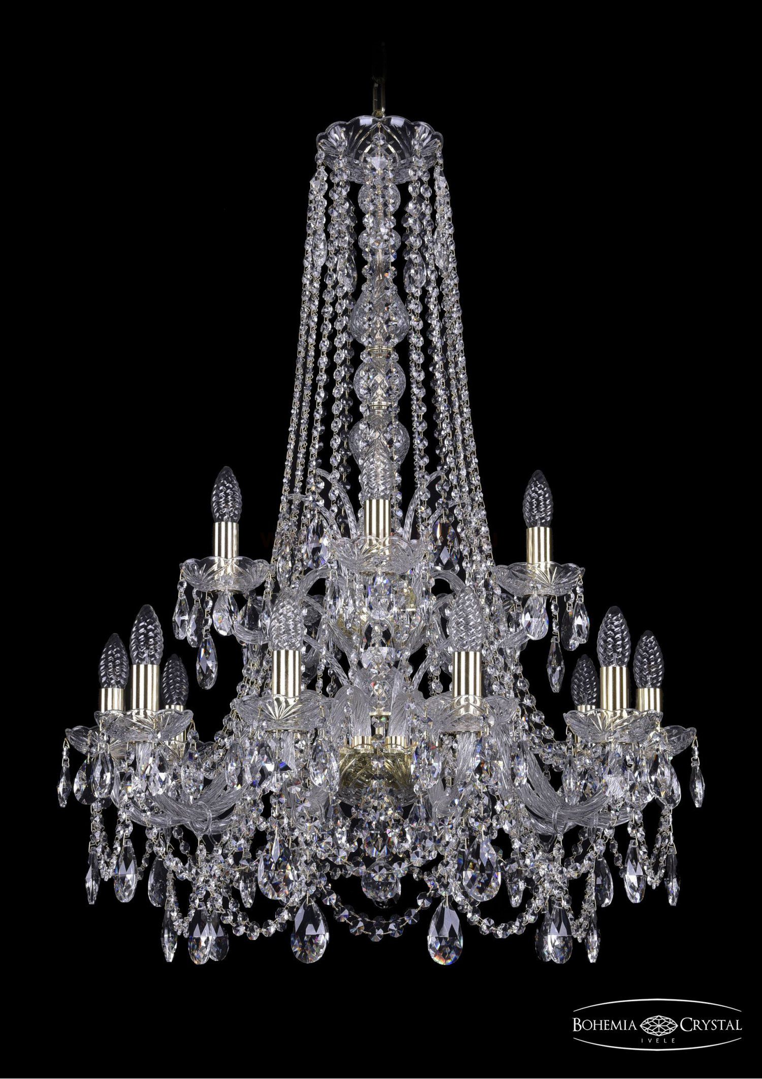 Люстра хрустальная Bohemia Ivele 1411/10+5/240/h-94/2d/G
