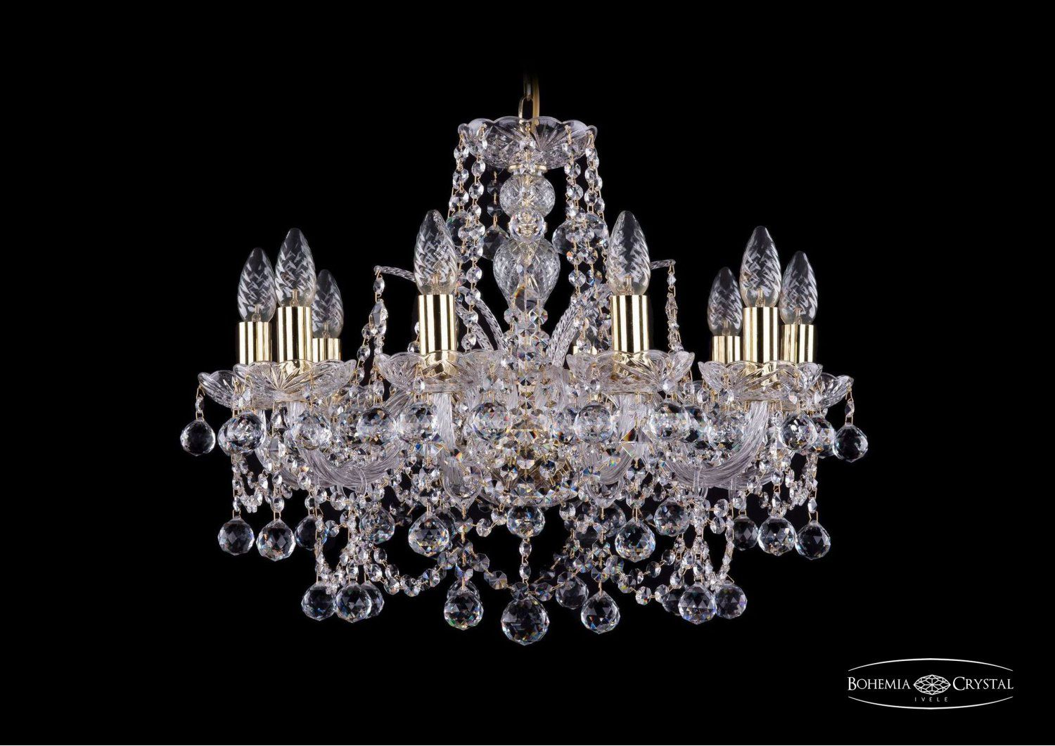 Люстра хрустальная Bohemia Ivele 1411/10/195/G/Balls