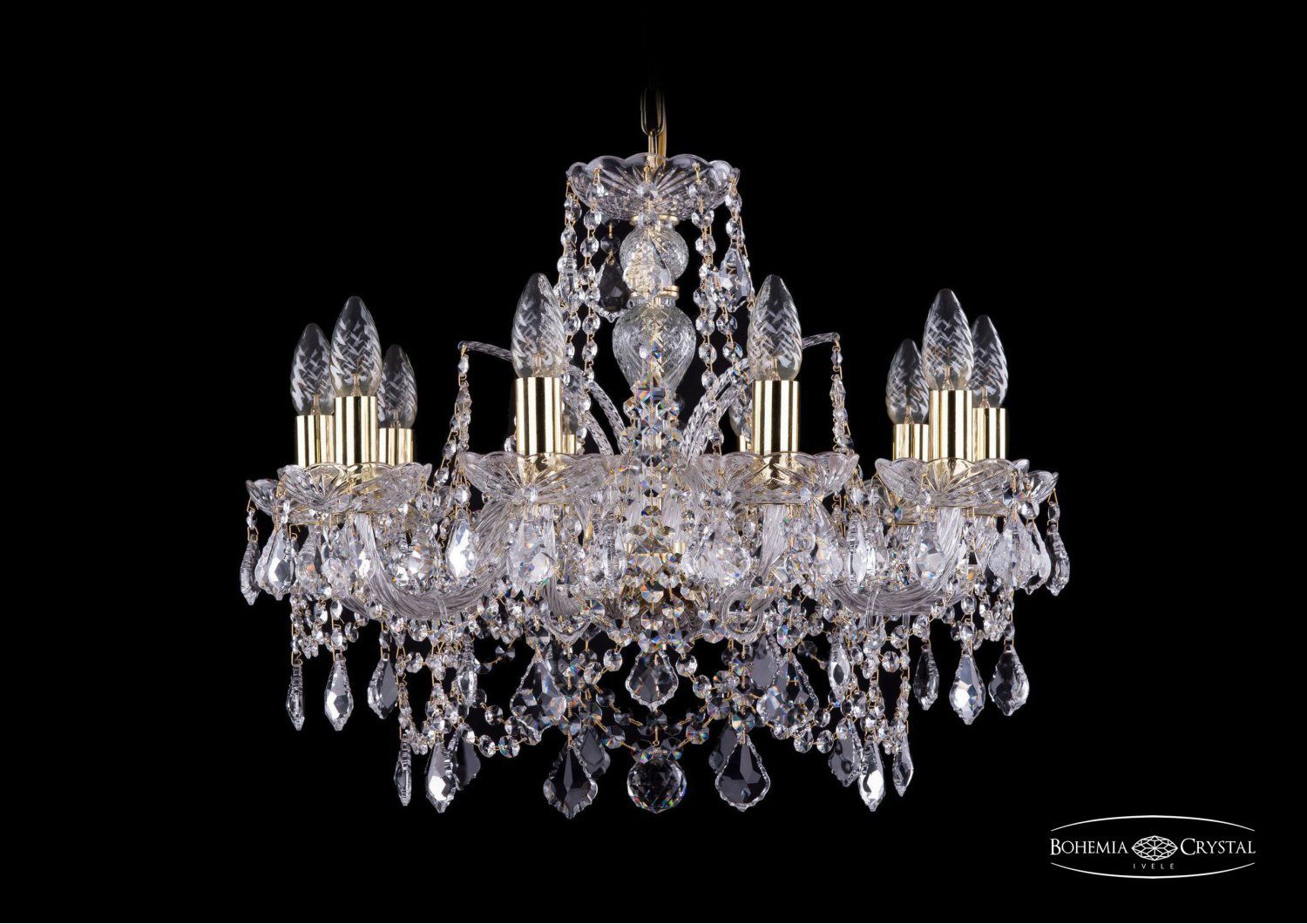 Люстра хрустальная Bohemia Ivele 1411/10/195/G/Leafs