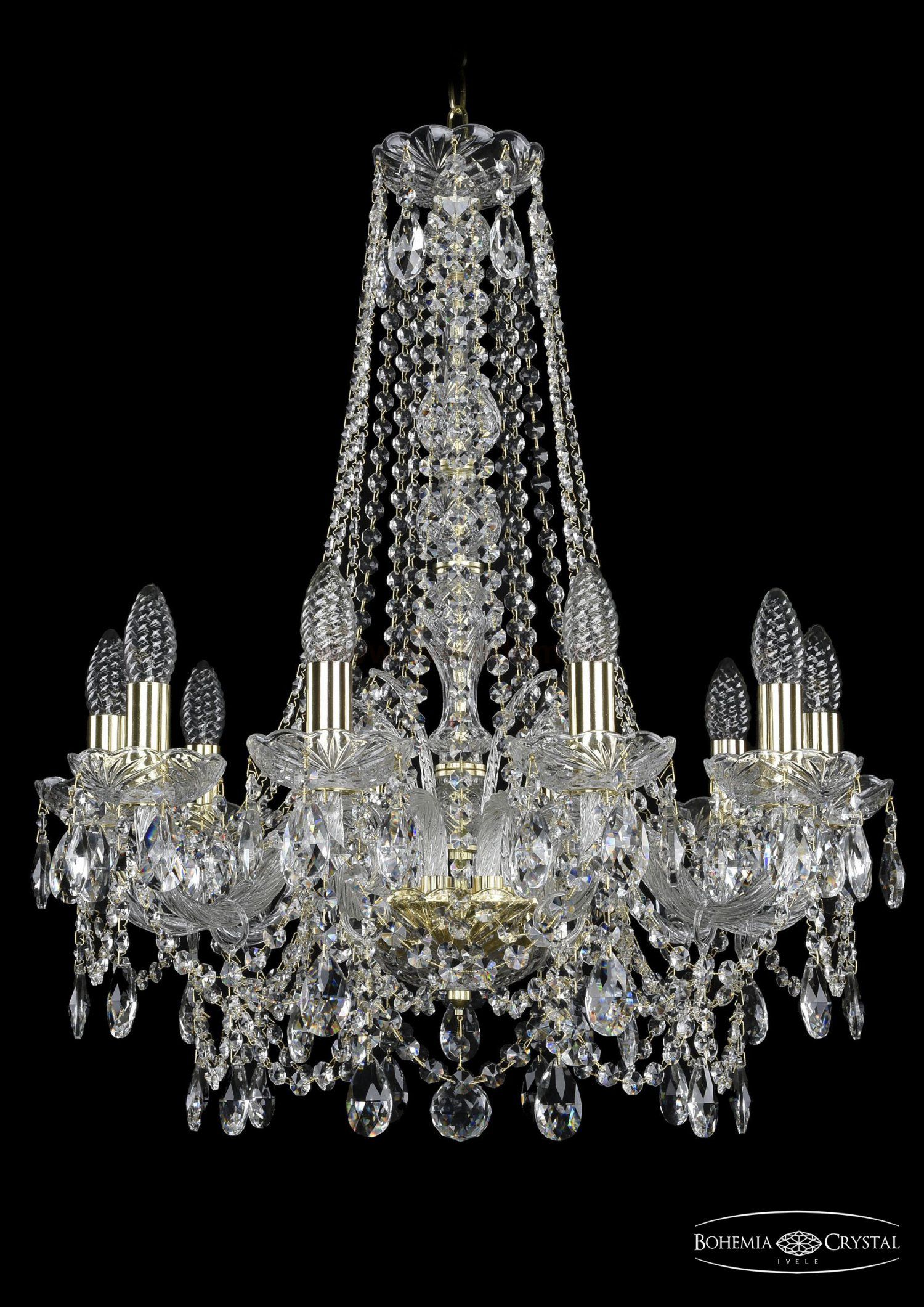 Люстра хрустальная Bohemia Ivele 1411/10/195/h-70/G