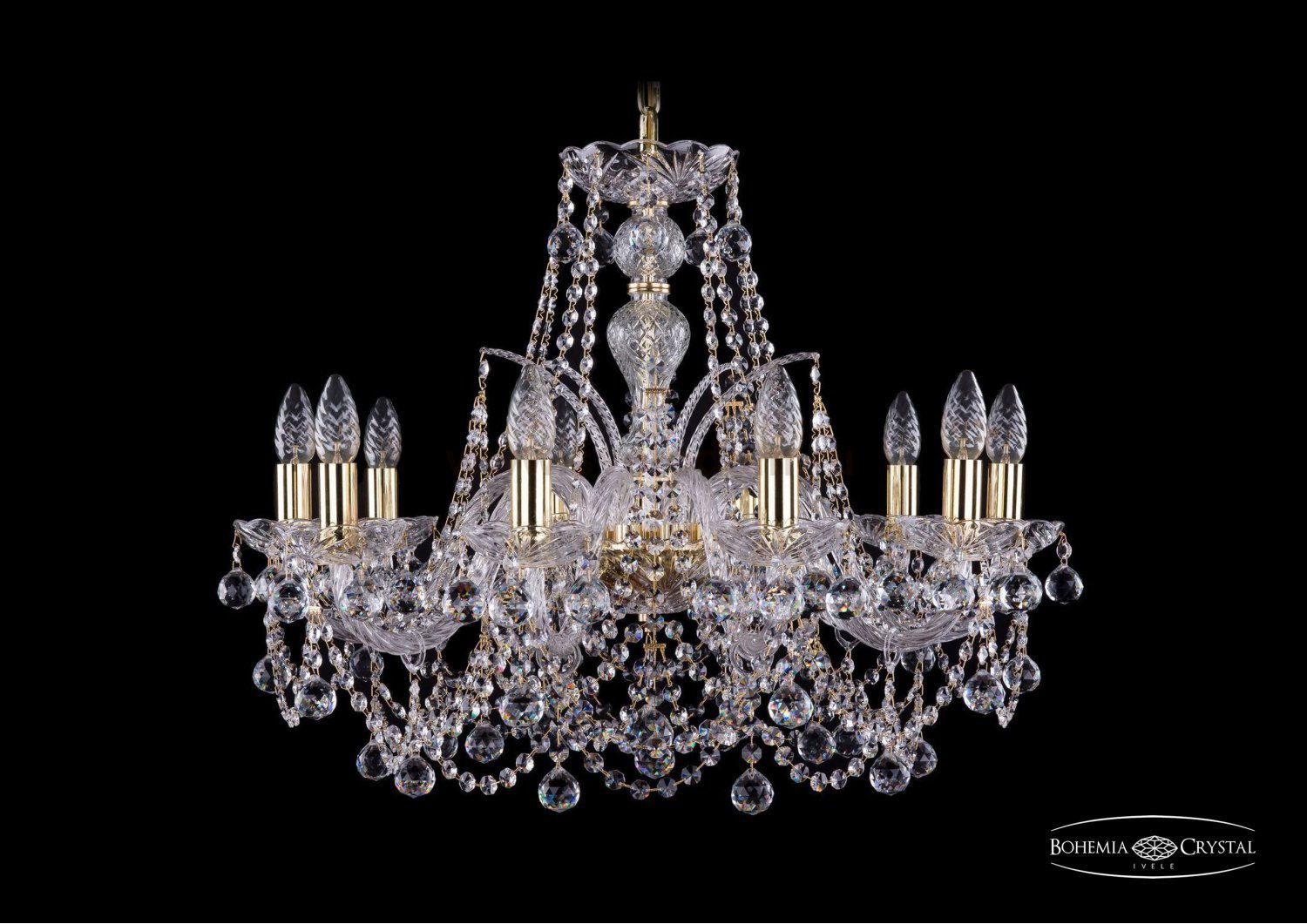 Люстра хрустальная Bohemia Ivele 1411/10/240/G/Balls