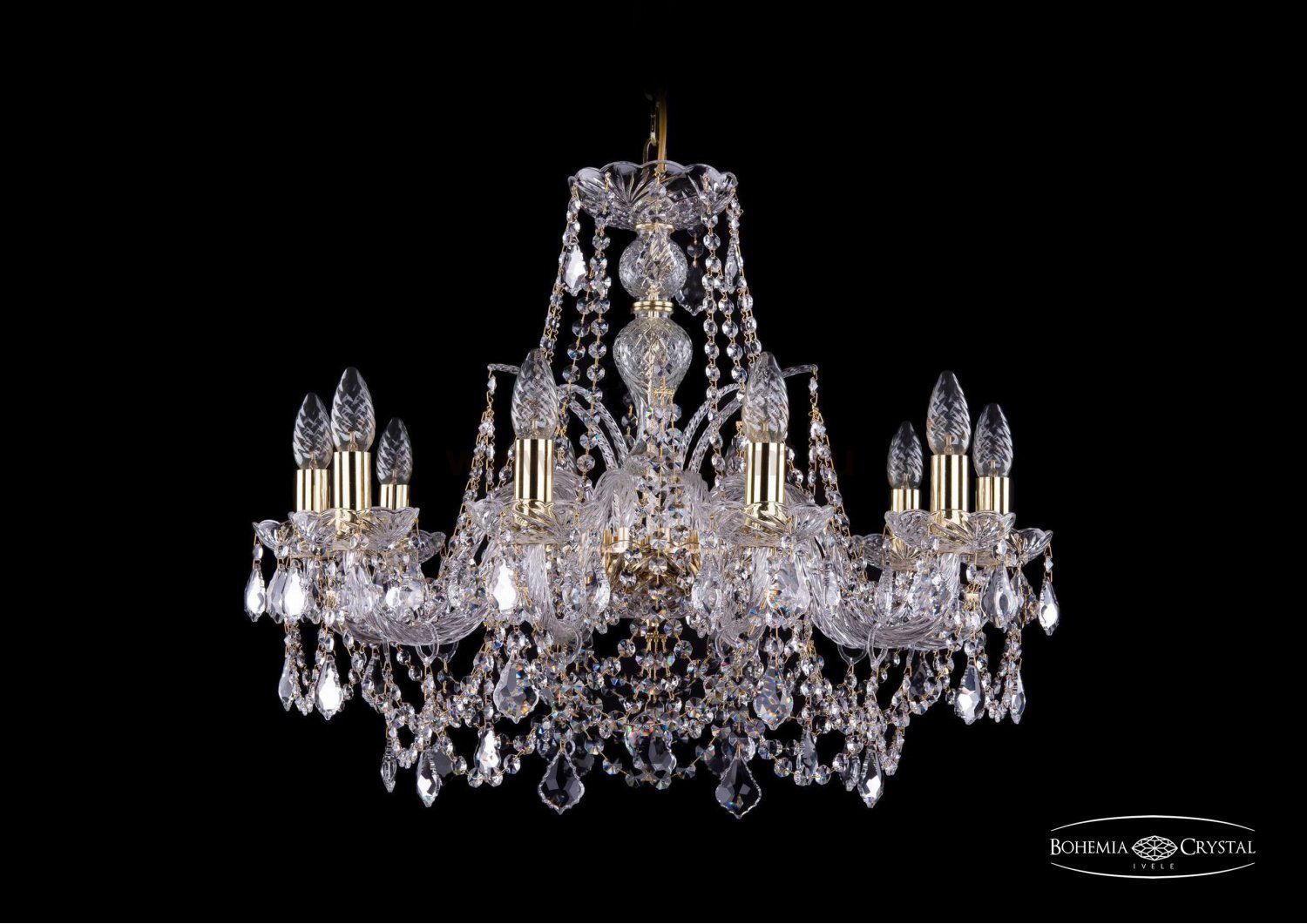 Люстра хрустальная Bohemia Ivele 1411/10/240/G/Leafs