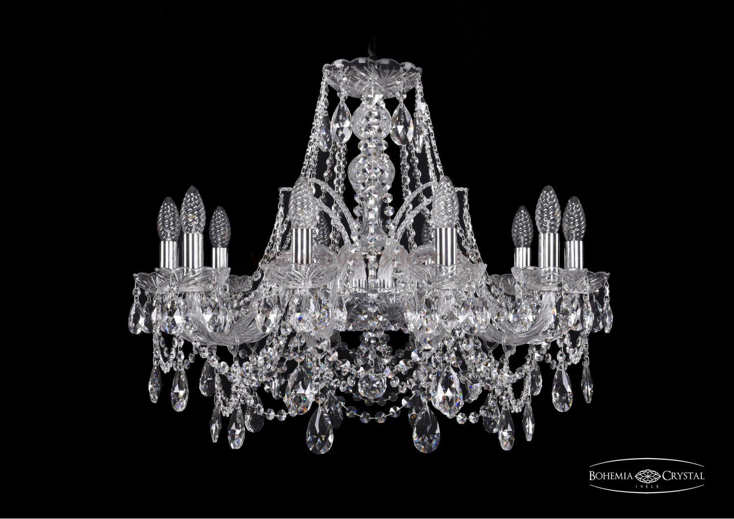 Люстра хрустальная Bohemia Ivele 1411/10/240/Ni