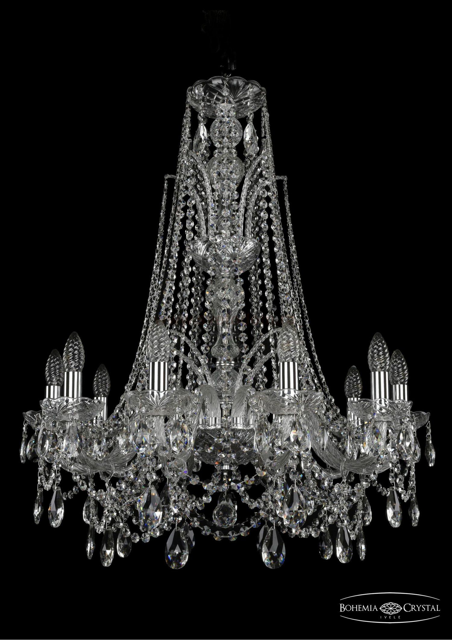 Люстра хрустальная Bohemia Ivele 1411/10/240/XL-84/Ni