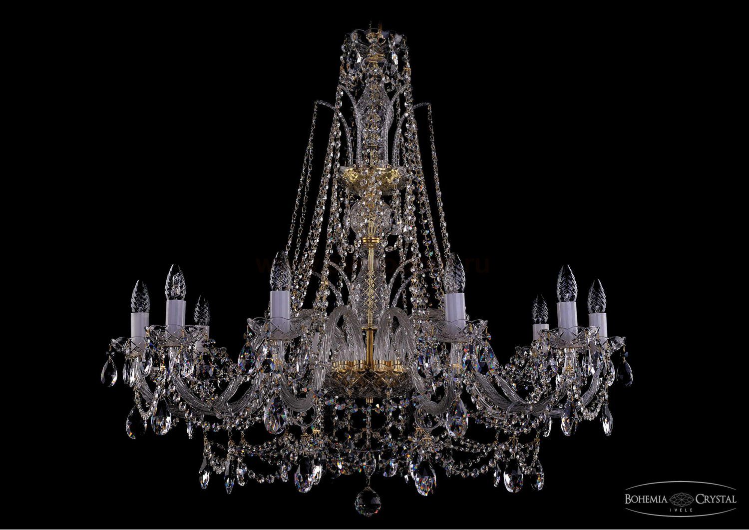 Люстра хрустальная Bohemia Ivele 1411/10/360/XL-87/G