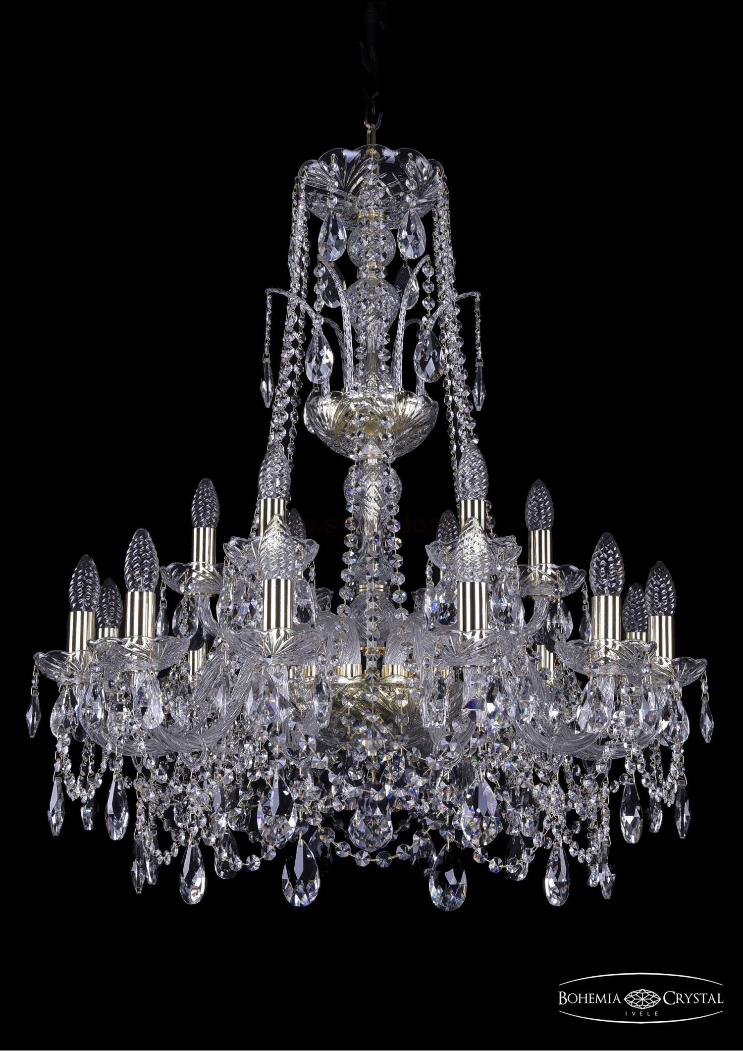 Люстра хрустальная Bohemia Ivele 1411/12+6/240/XL-83/G