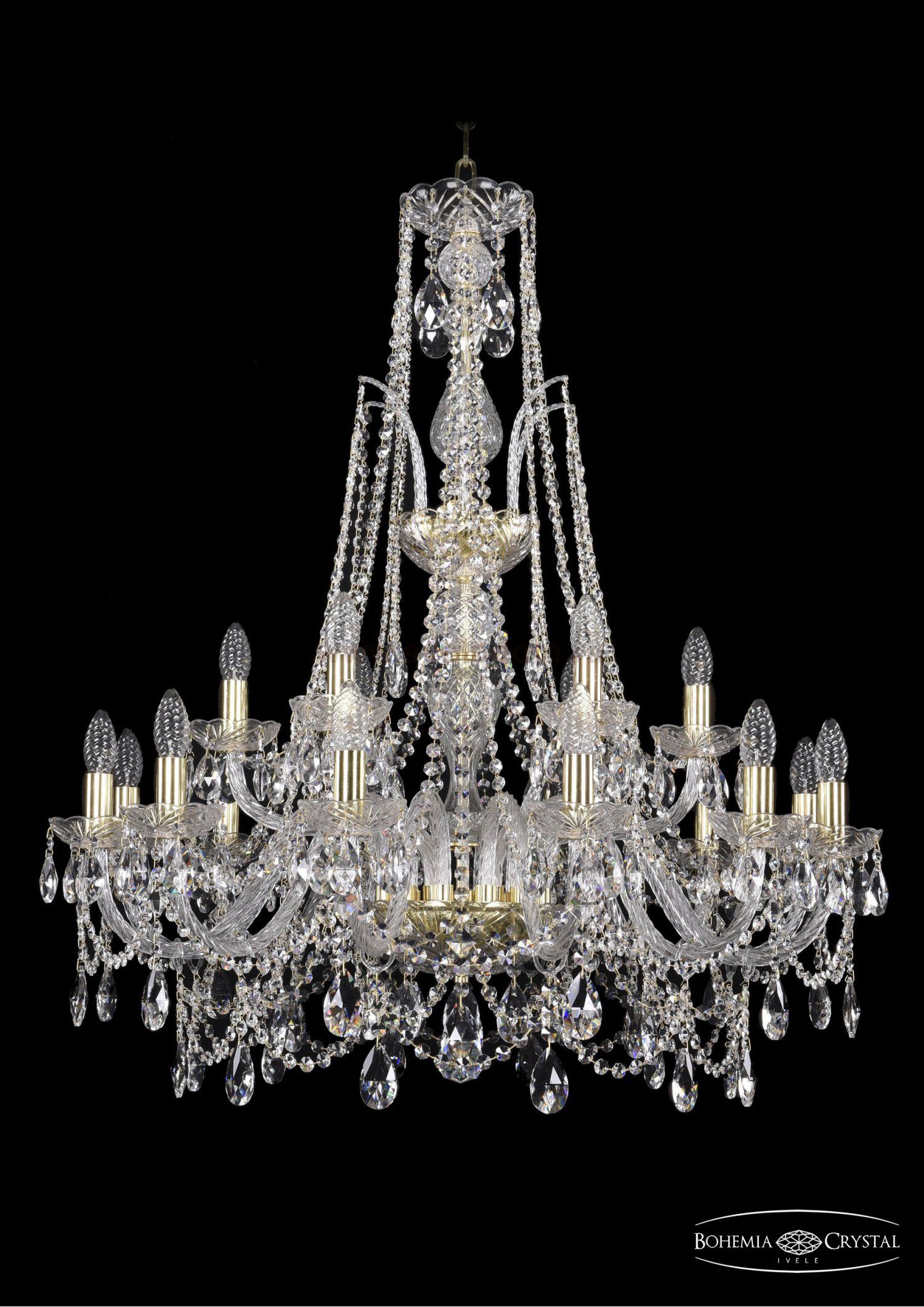 Люстра хрустальная Bohemia Ivele 1411/12+6/300/XL-96/G