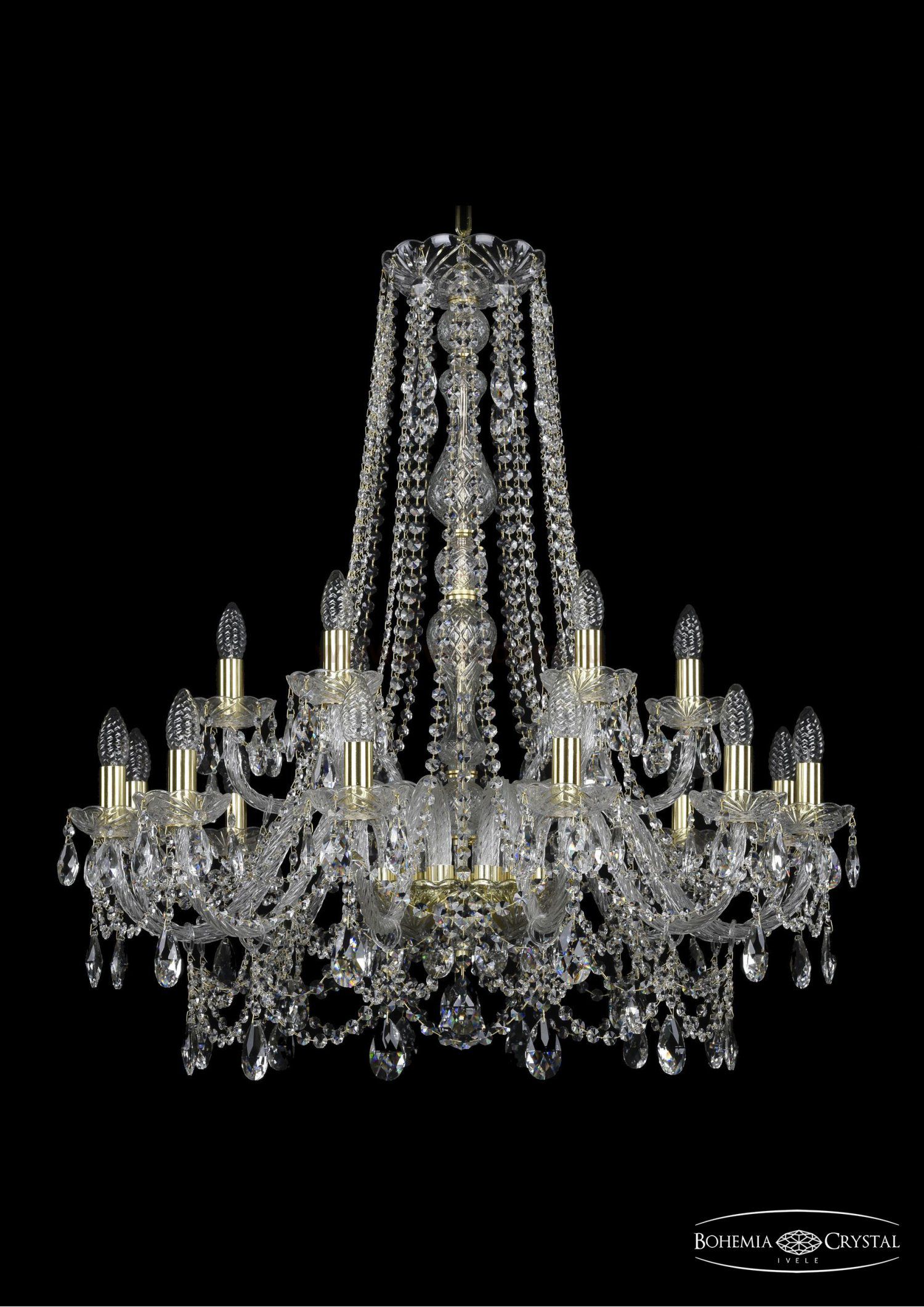 Люстра хрустальная Bohemia Ivele 1411/12+6/300/h-94/G