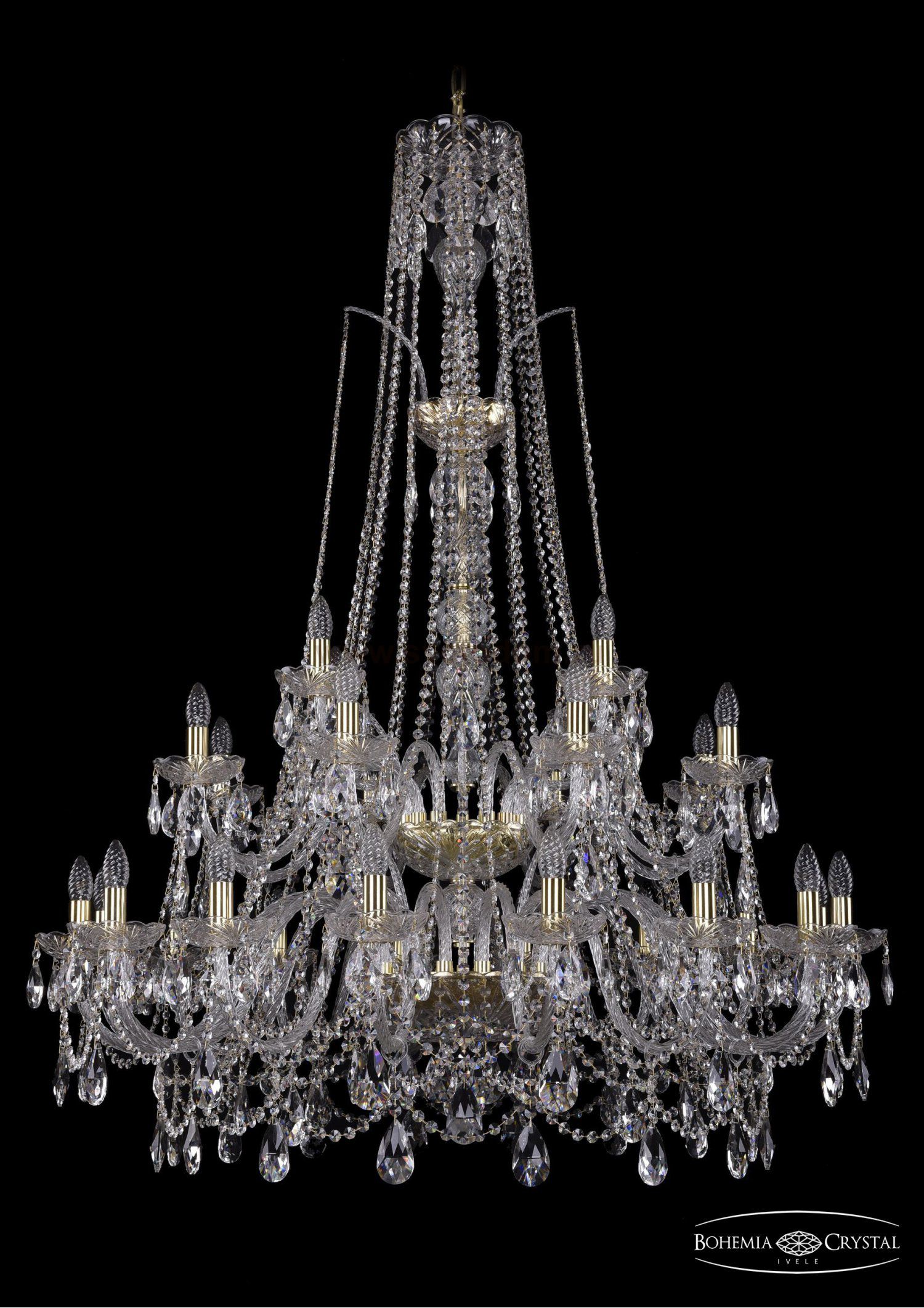 Большая Люстра хрустальная Bohemia Ivele 1411/16+8+4/400/XL-150/2d/G