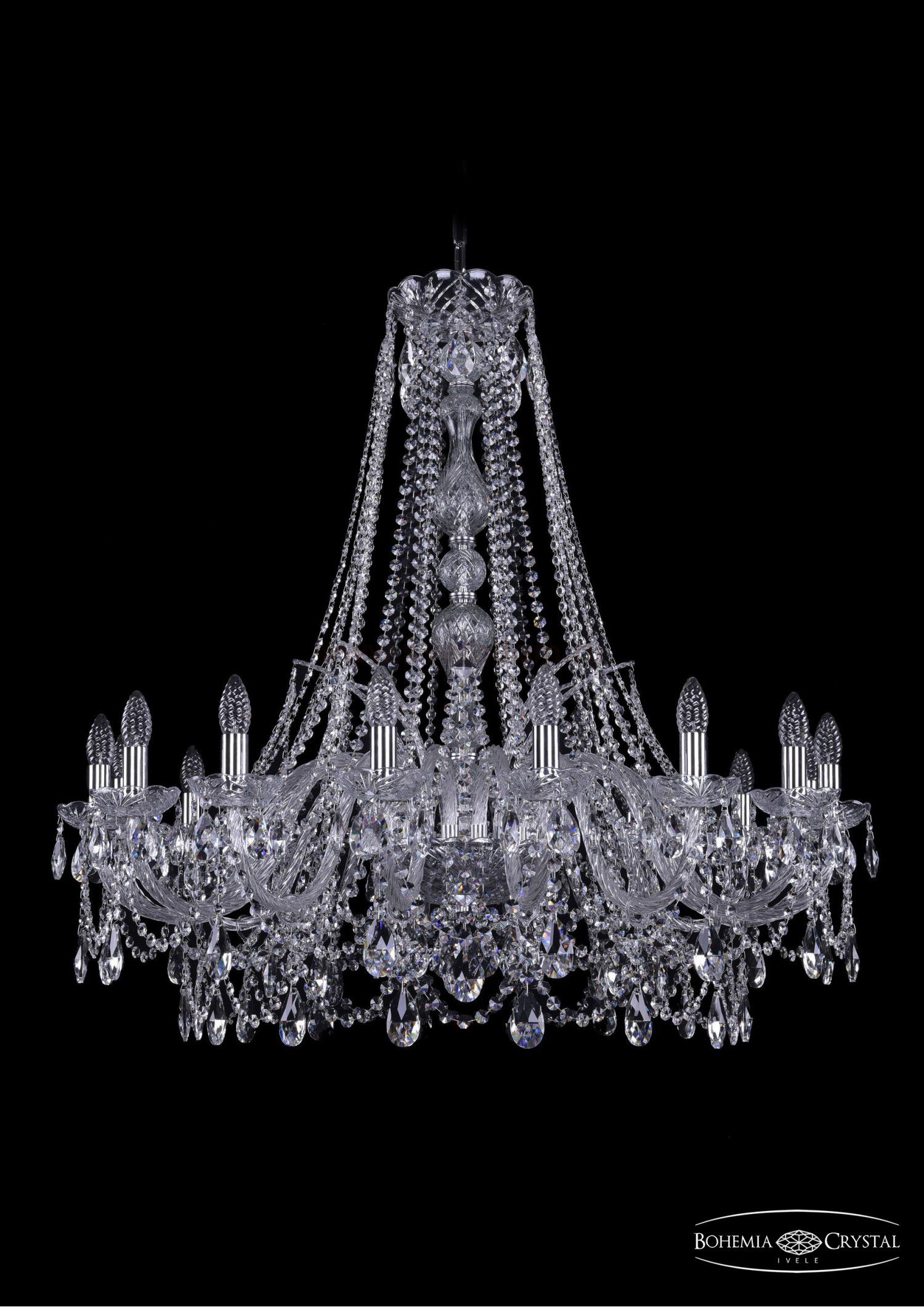 Люстра хрустальная Bohemia Ivele 1411/16/360/h-95/Ni