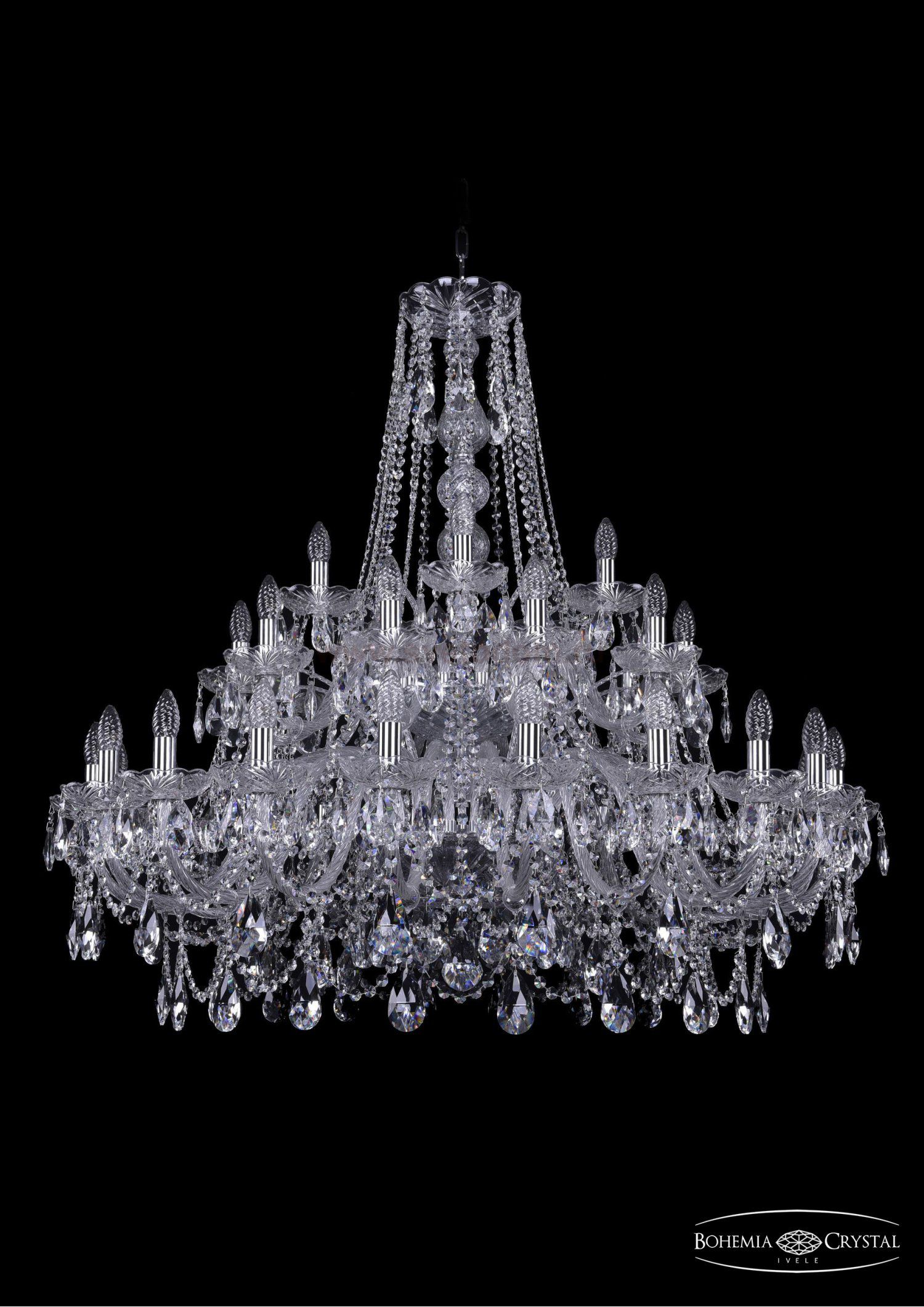 Люстра хрустальная Bohemia Ivele 1411/20+10+5/400/2d/Ni
