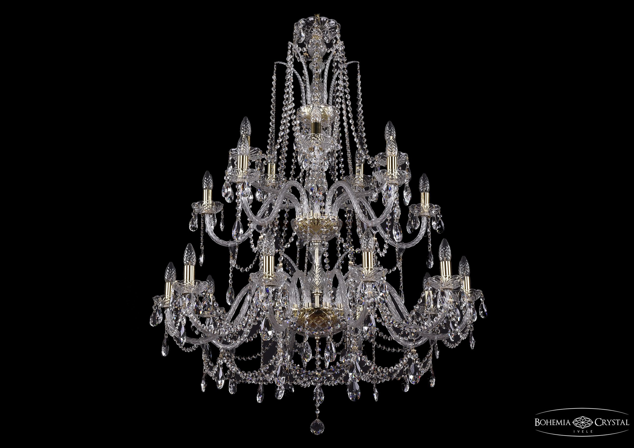Люстра хрустальная большая Bohemia Ivele 1411/20/360-115/2d/G