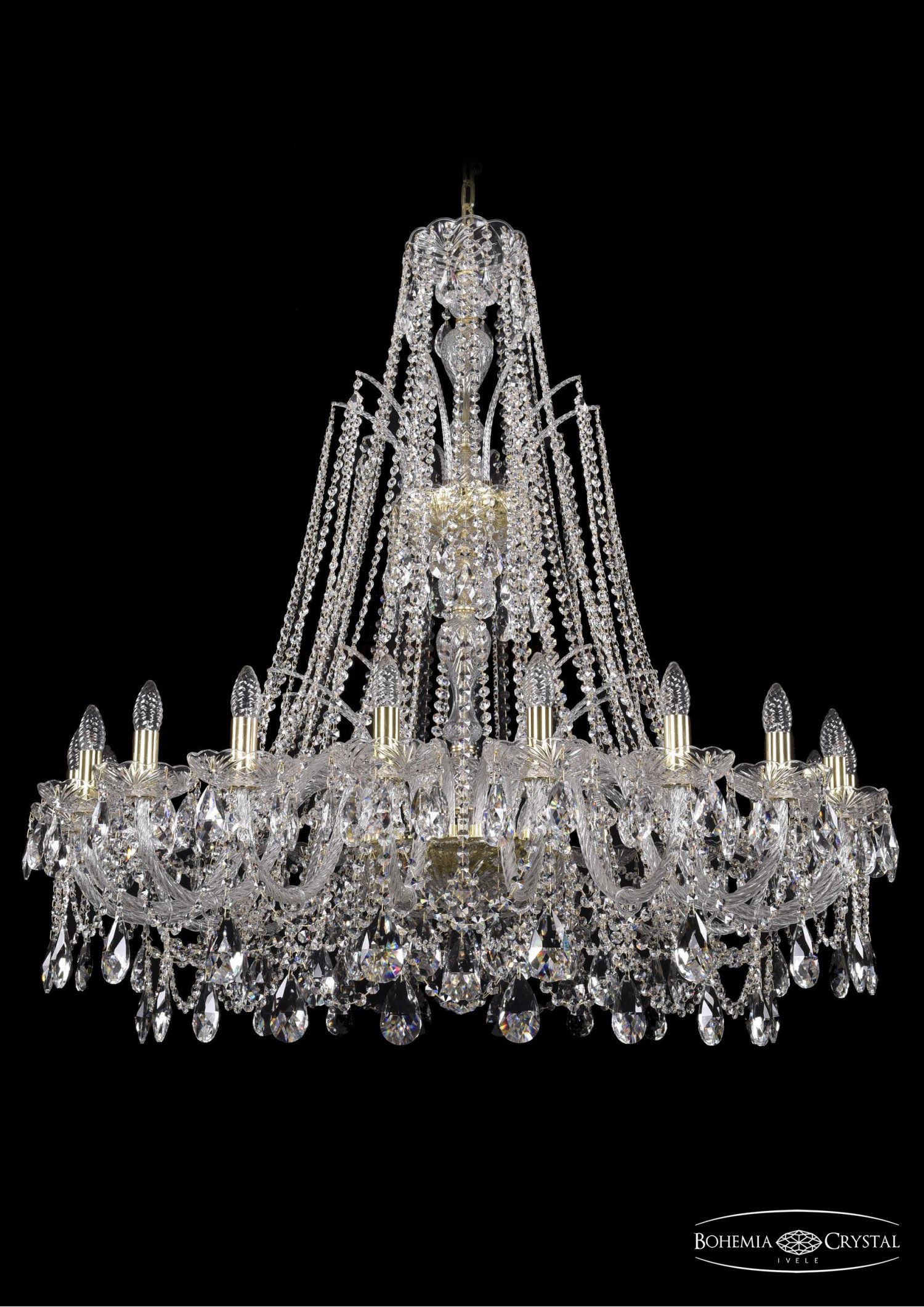 Люстра хрустальная Bohemia Ivele 1411/20/400/XL-120/G