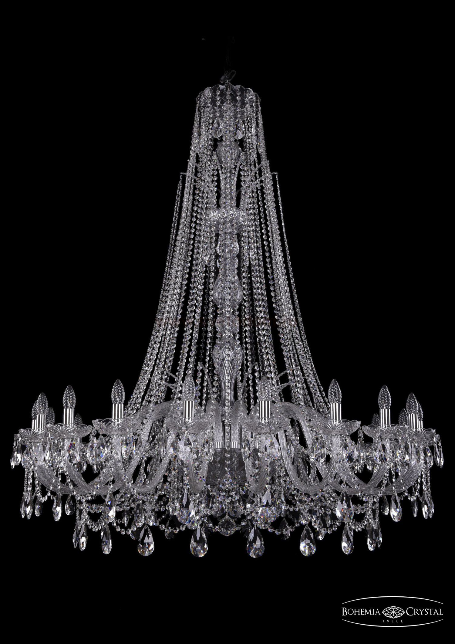 Люстра хрустальная Bohemia Ivele 1411/20/460/XL-154/Ni