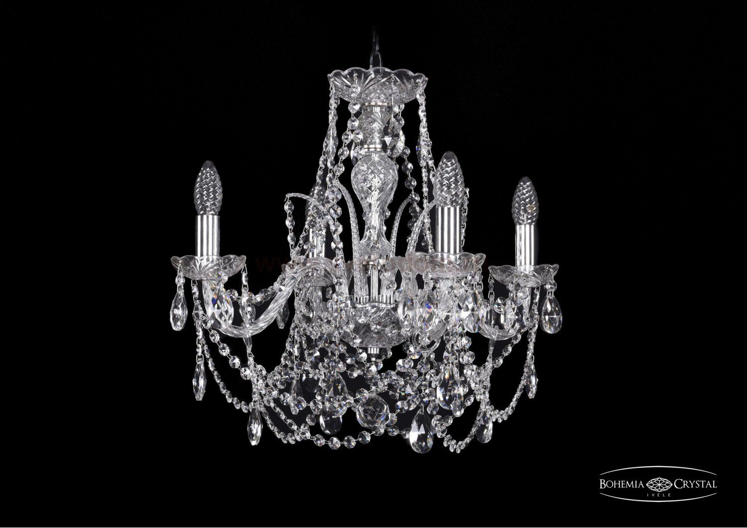 Люстра хрустальная Bohemia Ivele 1411/4/160/Ni