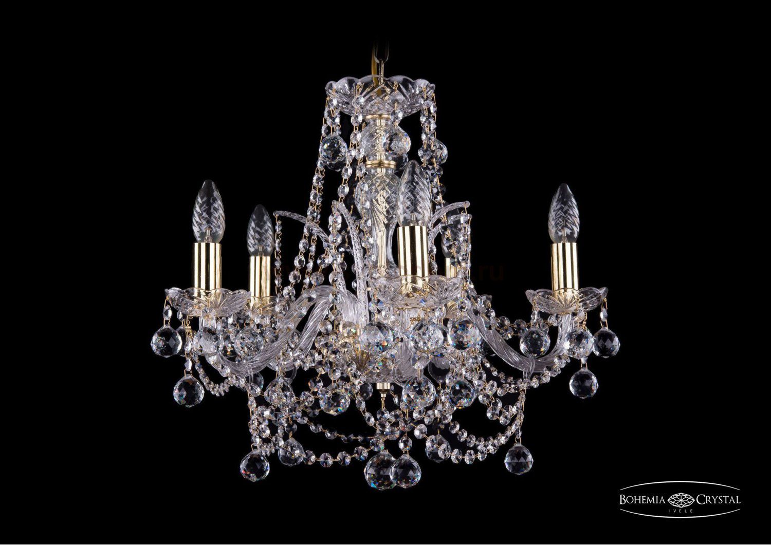 Люстра хрустальная Bohemia Ivele 1411/5/160/G/Balls