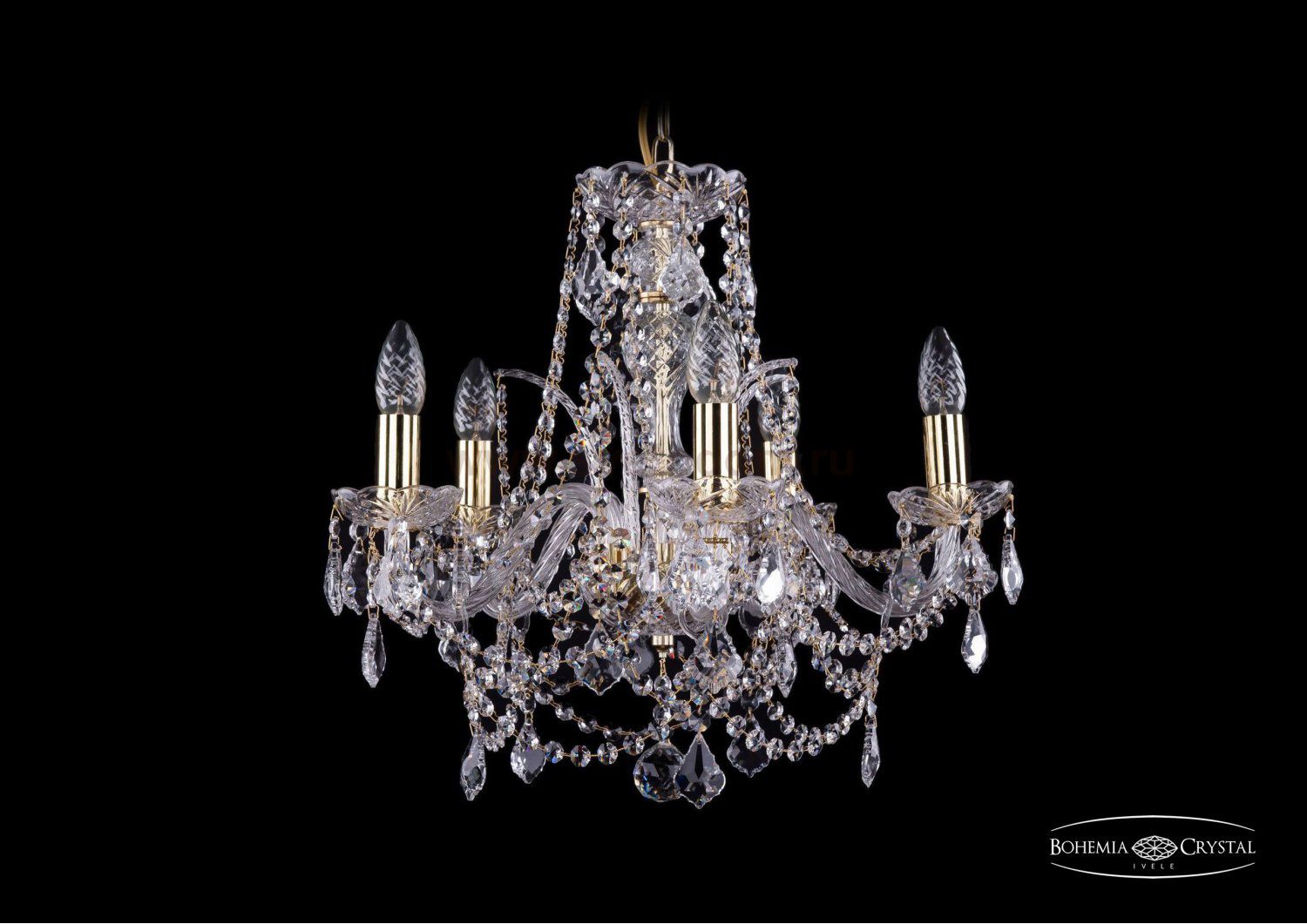 Люстра хрустальная Bohemia Ivele 1411/5/160/G/Leafs