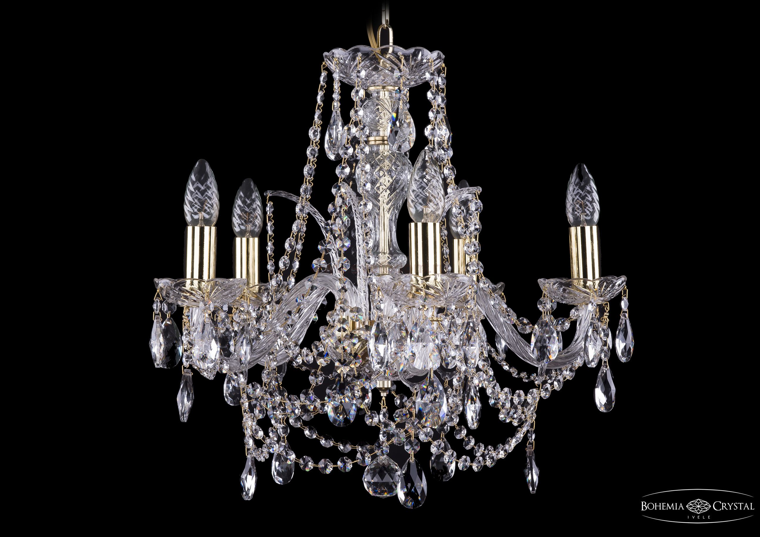 Люстра хрустальная Bohemia Ivele 1411/5/160/G