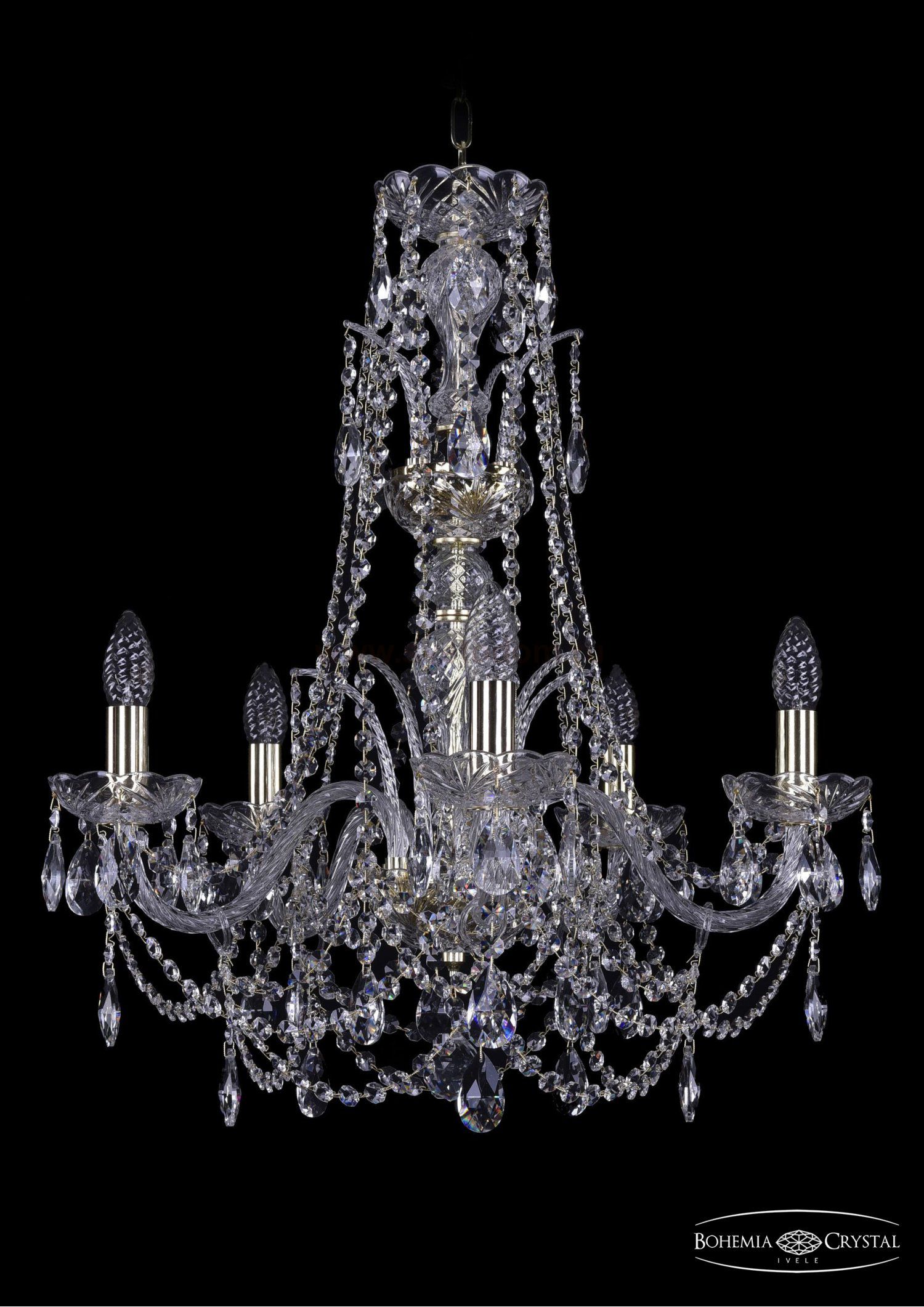 Люстра хрустальная Bohemia Ivele 1411/5/195/XL-63/G