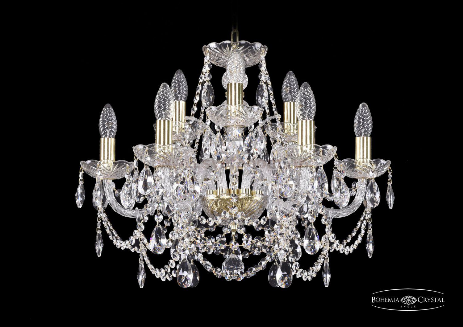 Люстра хрустальная Bohemia Ivele 1411/6+3/195/G