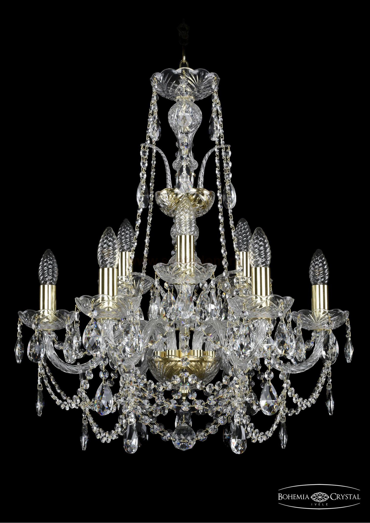 Люстра хрустальная Bohemia Ivele 1411/6+3/195/XL-65/G