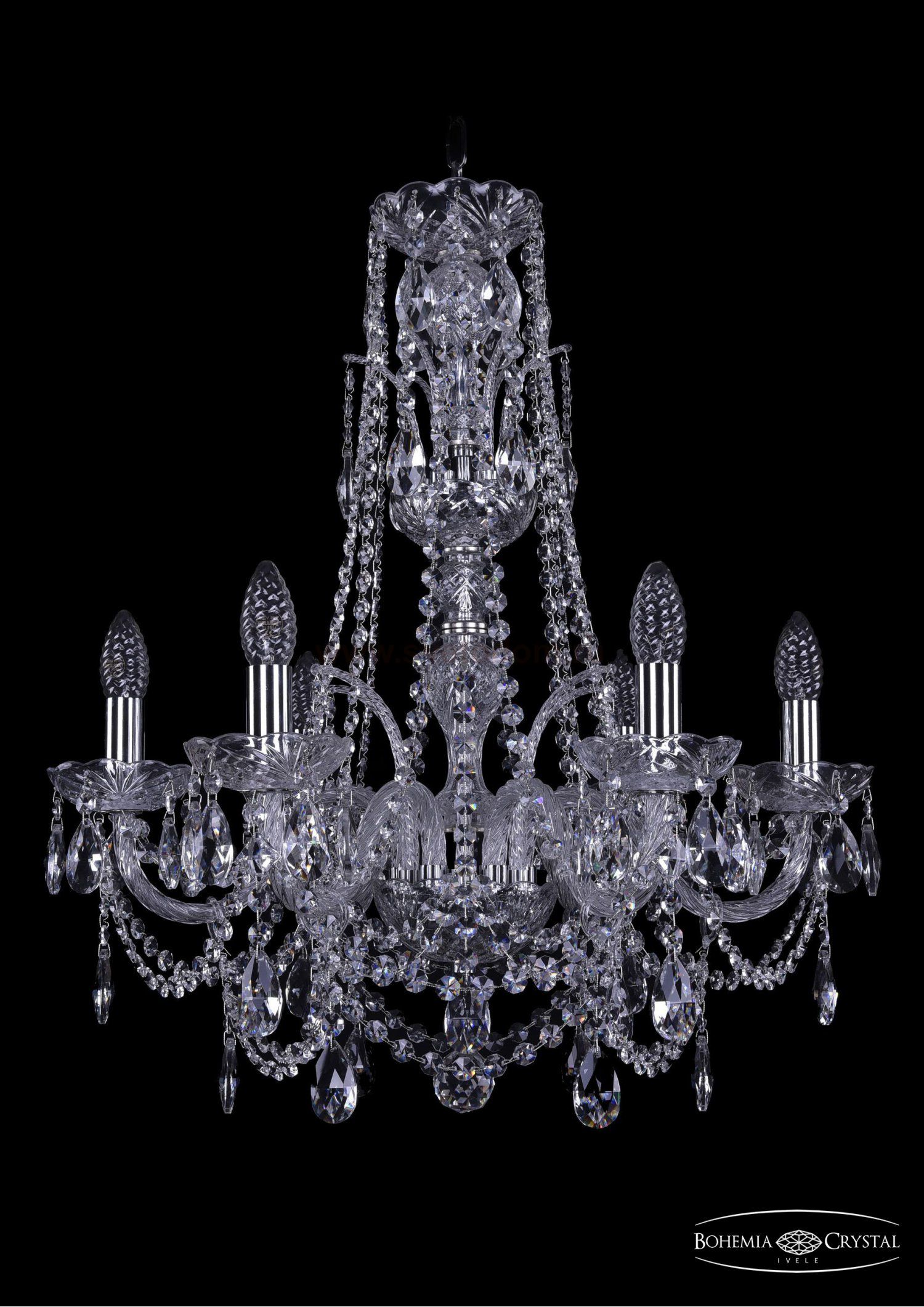 Люстра хрустальная Bohemia Ivele 1411/6/195/XL-63/Ni