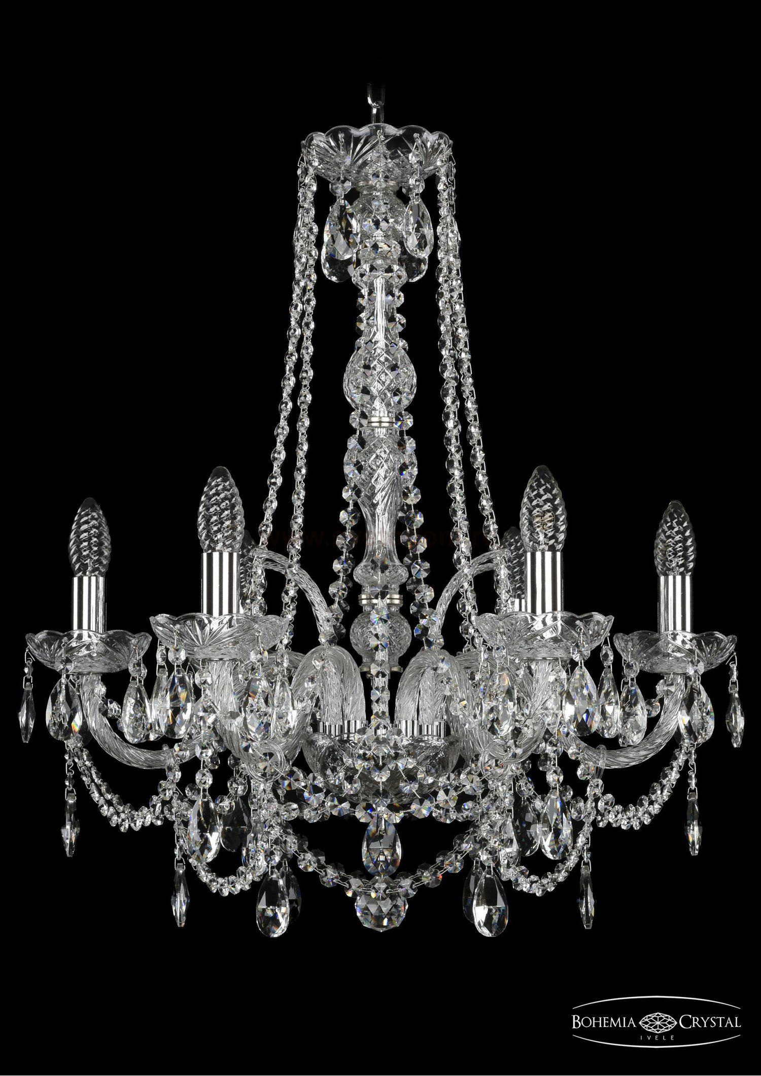 Люстра хрустальная Bohemia Ivele 1411/6/195/h-62/Ni