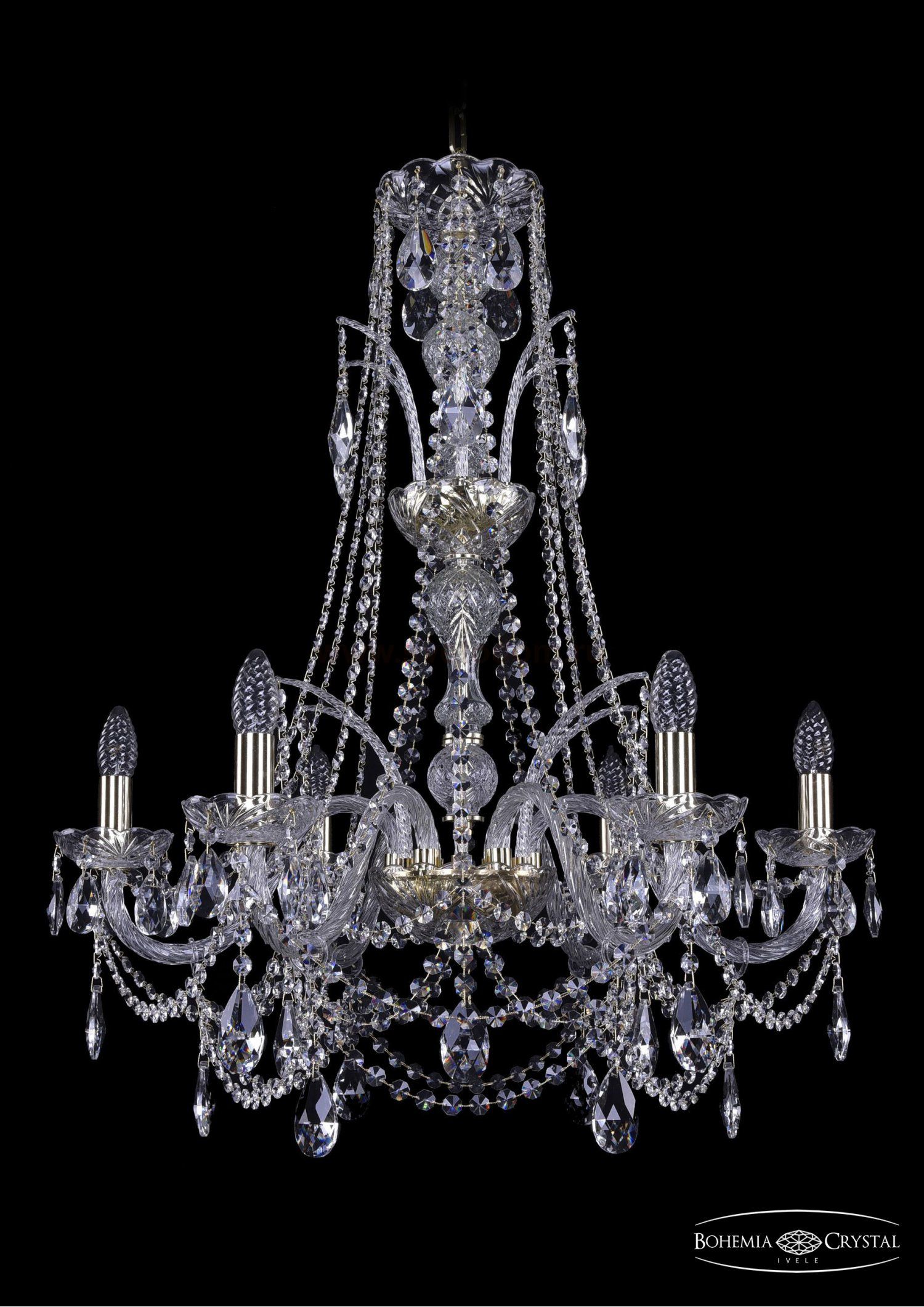 Люстра хрустальная Bohemia Ivele 1411/6/240/XL-83/G