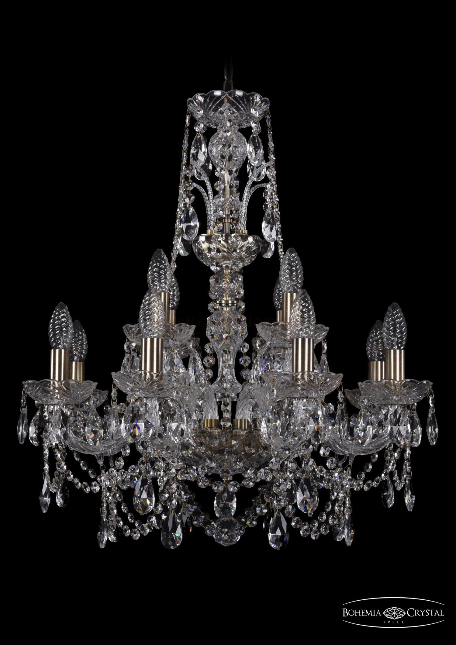 Люстра хрустальная Bohemia Ivele 1411/8+4/195/XL-65/Pa