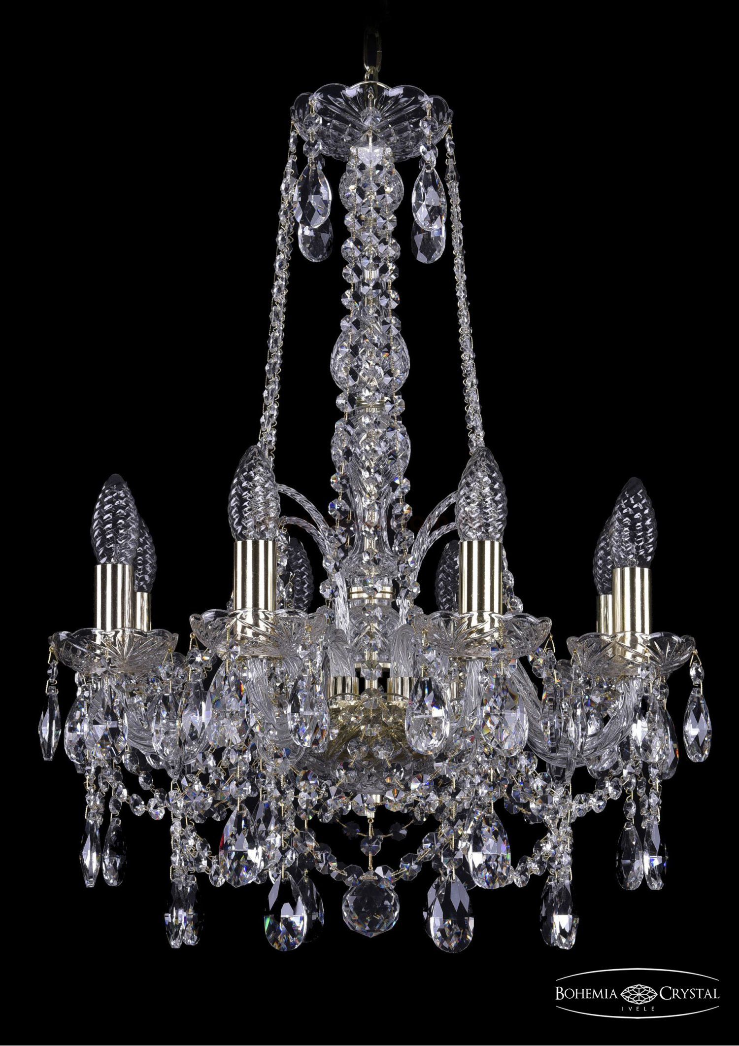 Люстра хрустальная Bohemia Ivele 1411/8/141/h-62/G