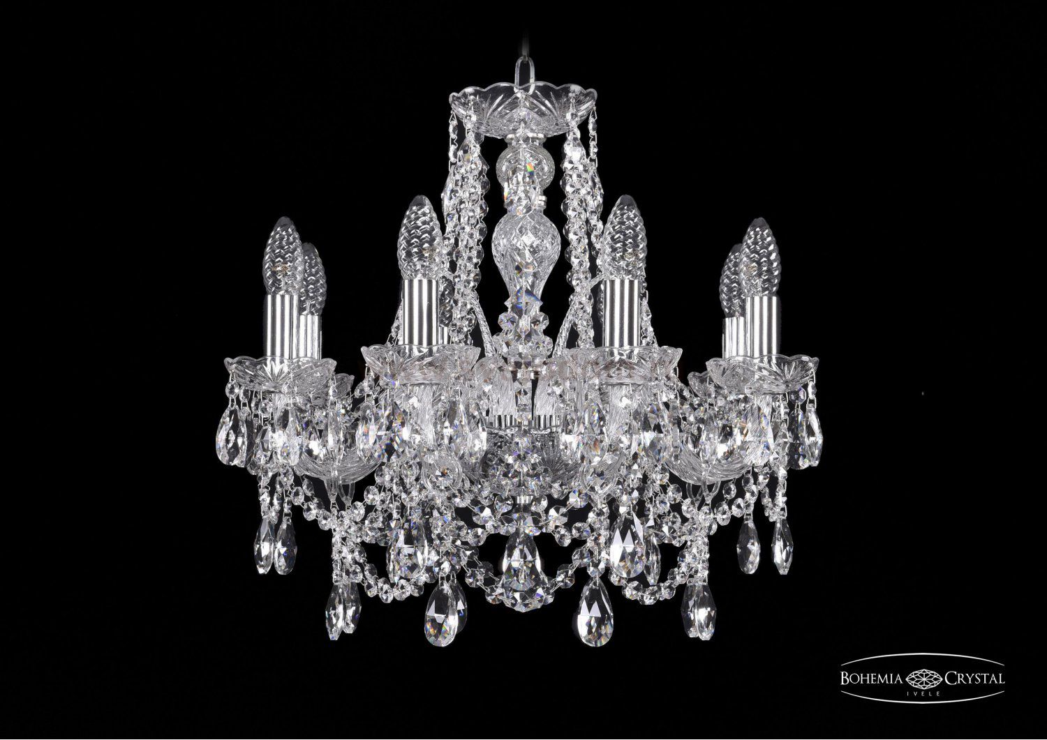Люстра хрустальная Bohemia Ivele 1411/8/160/Ni