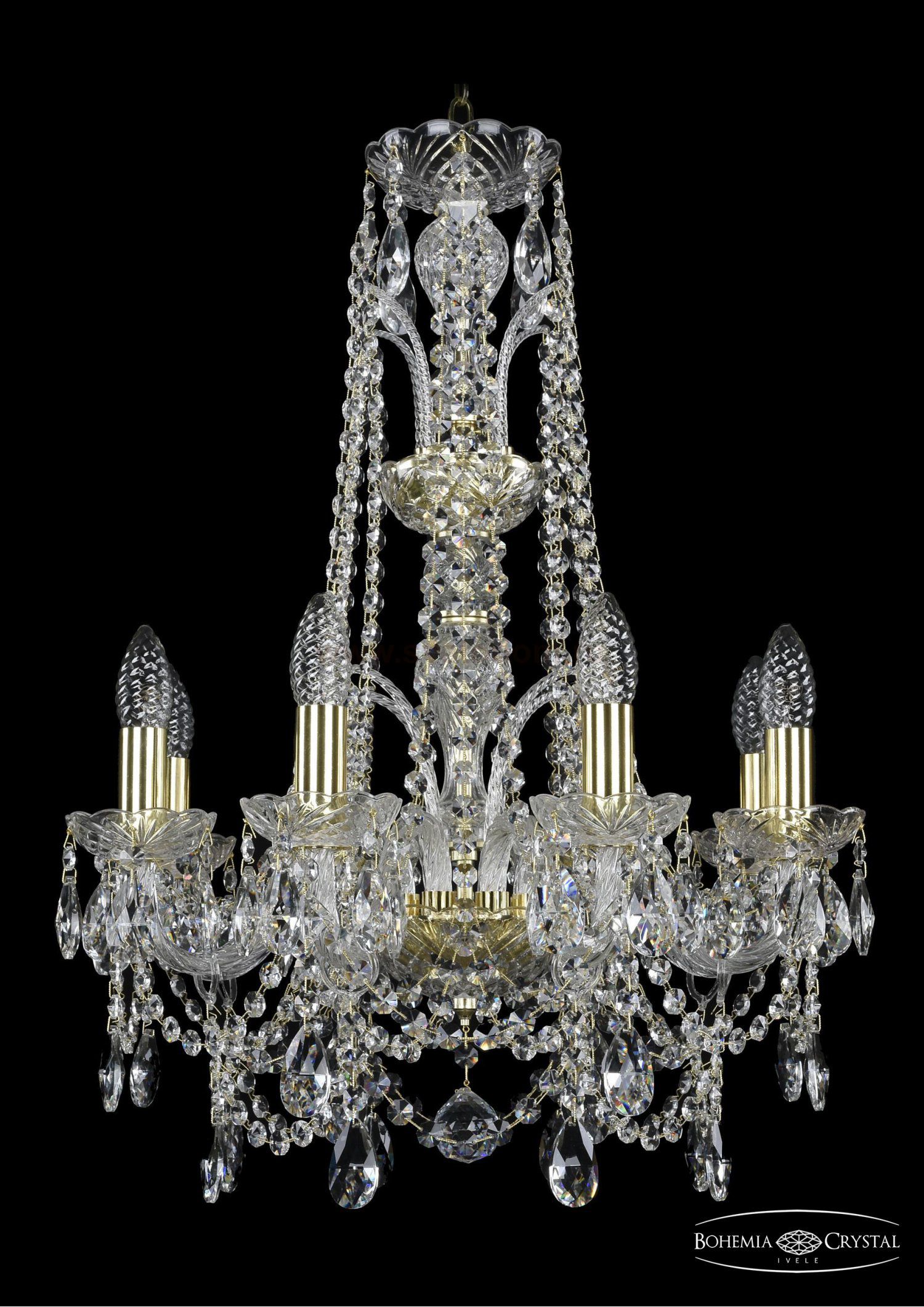 Люстра хрустальная Bohemia Ivele 1411/8/160/XL-65/G