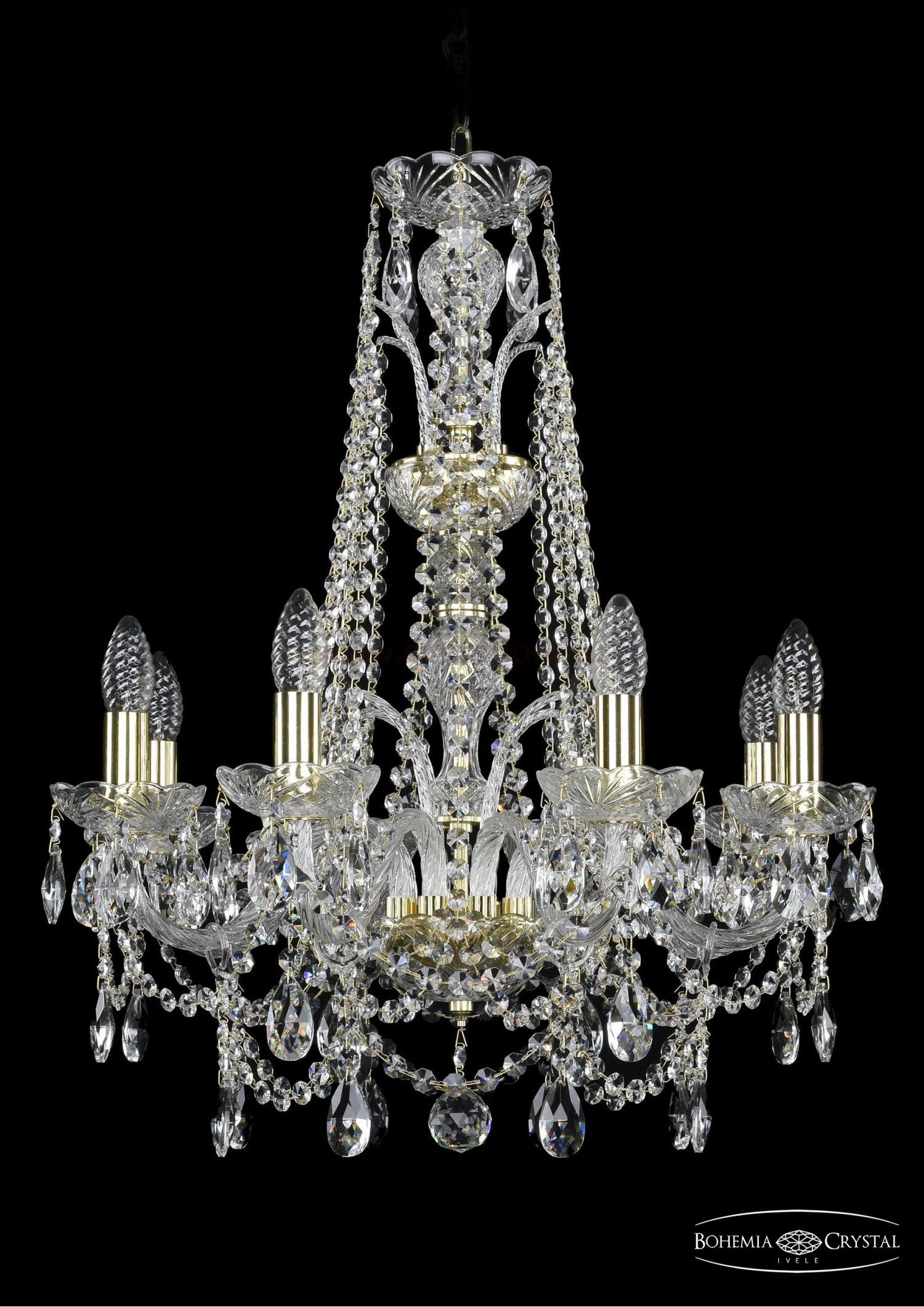 Люстра хрустальная Bohemia Ivele 1411/8/195/XL-65/G