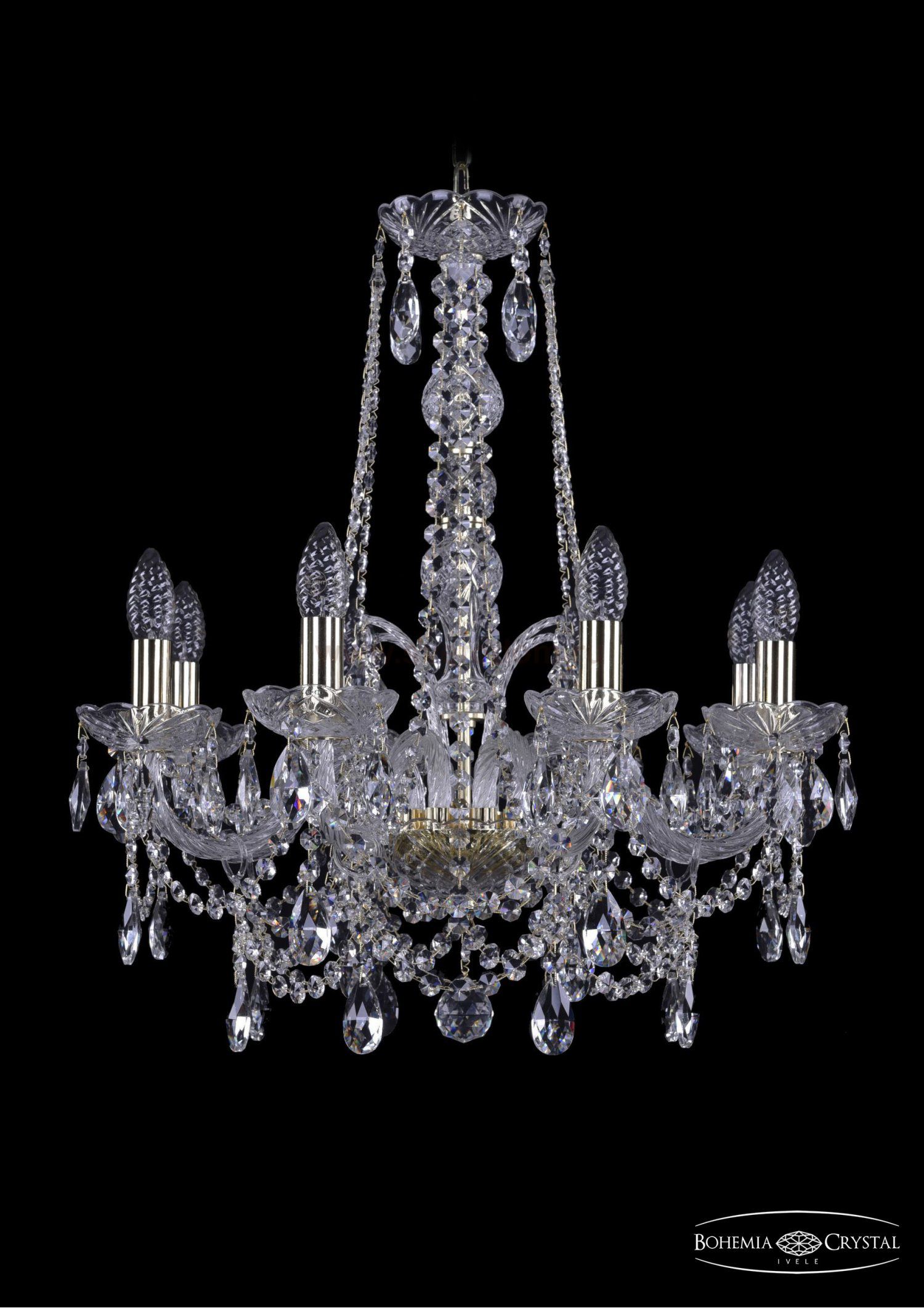 Люстра хрустальная Bohemia Ivele 1411/8/195/h-65/G