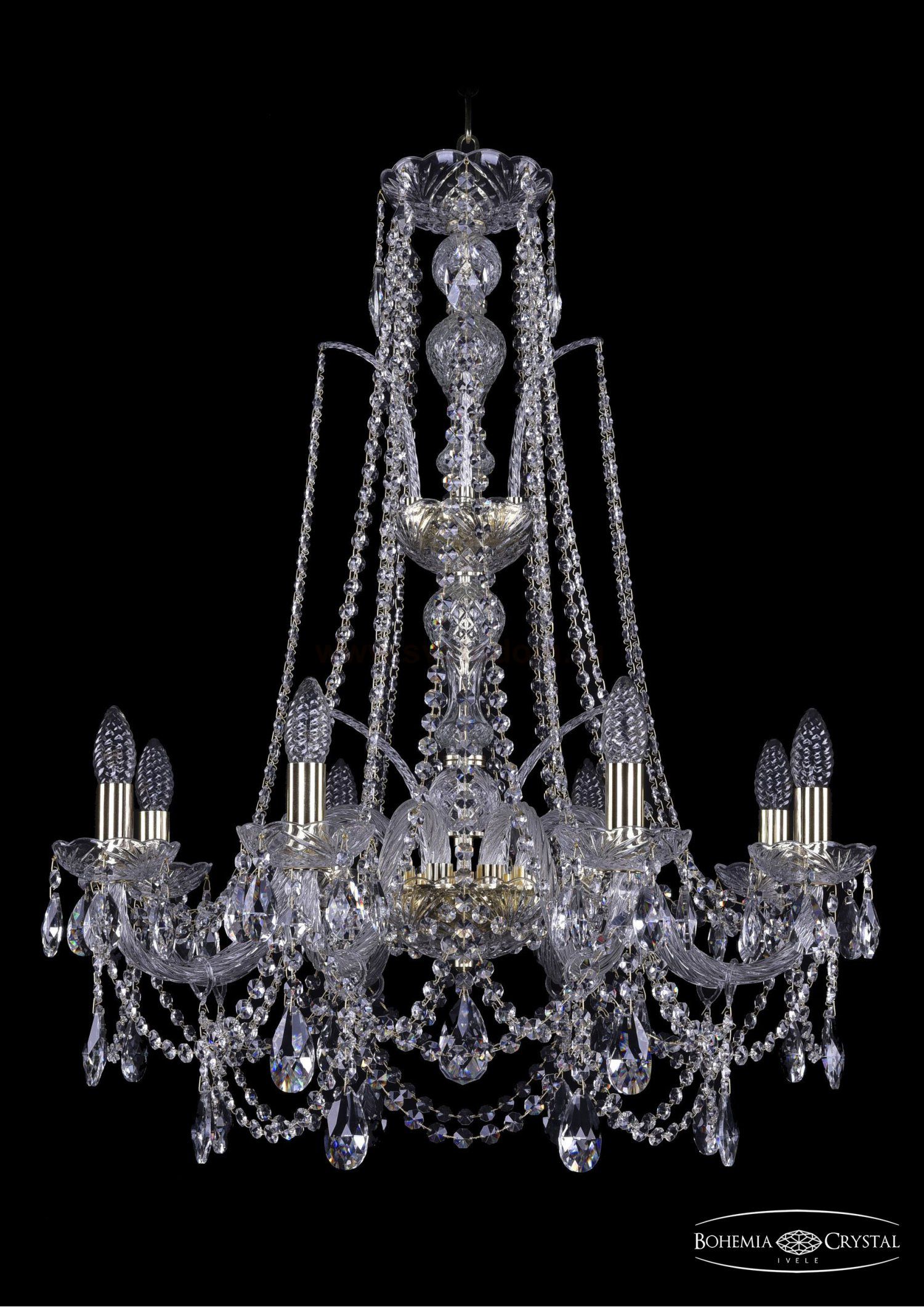 Люстра хрустальная Bohemia Ivele 1411/8/240/XL-83/G
