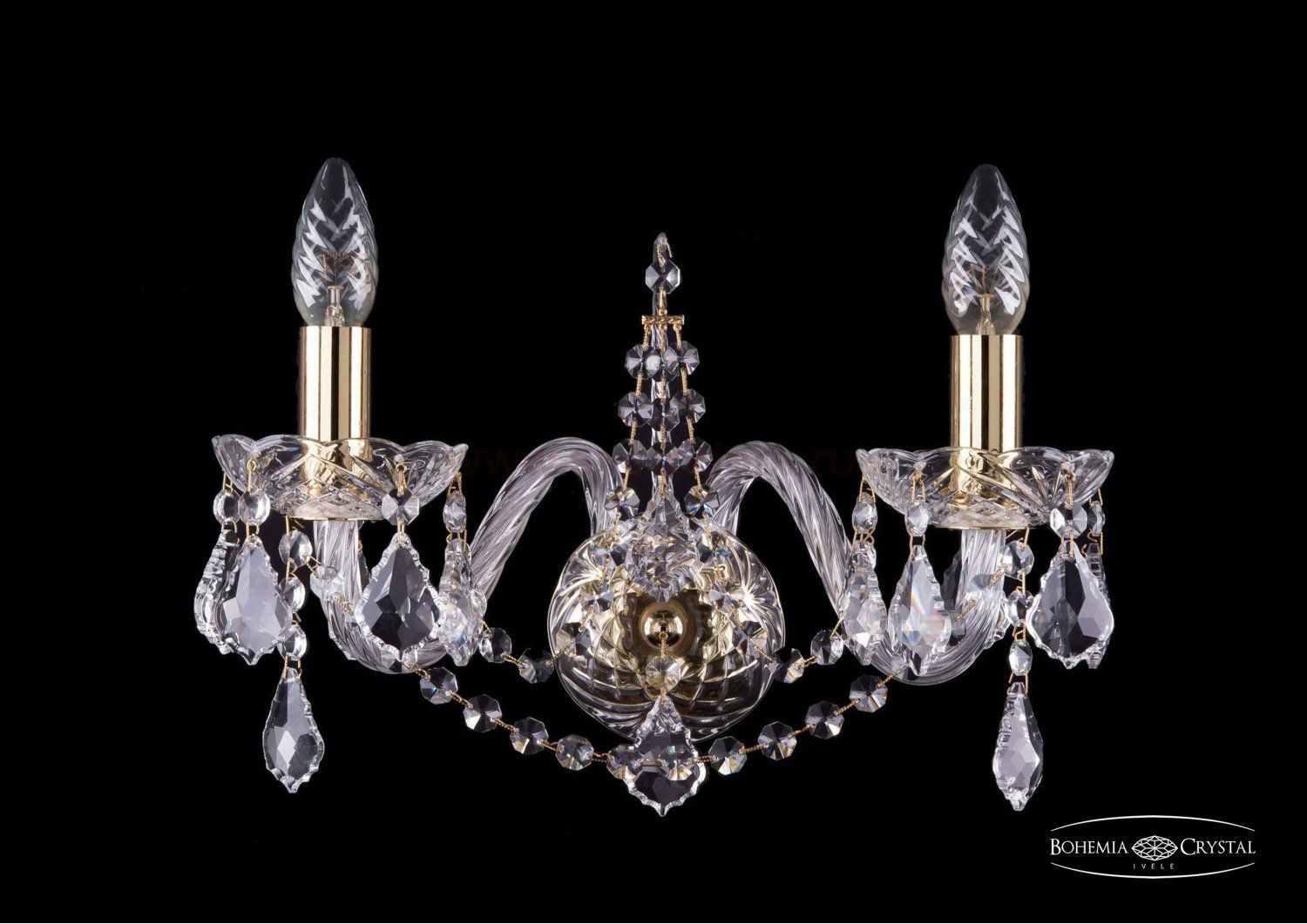 Светильник настенный бра Bohemia Ivele 1411B/2/160/G/Leafs