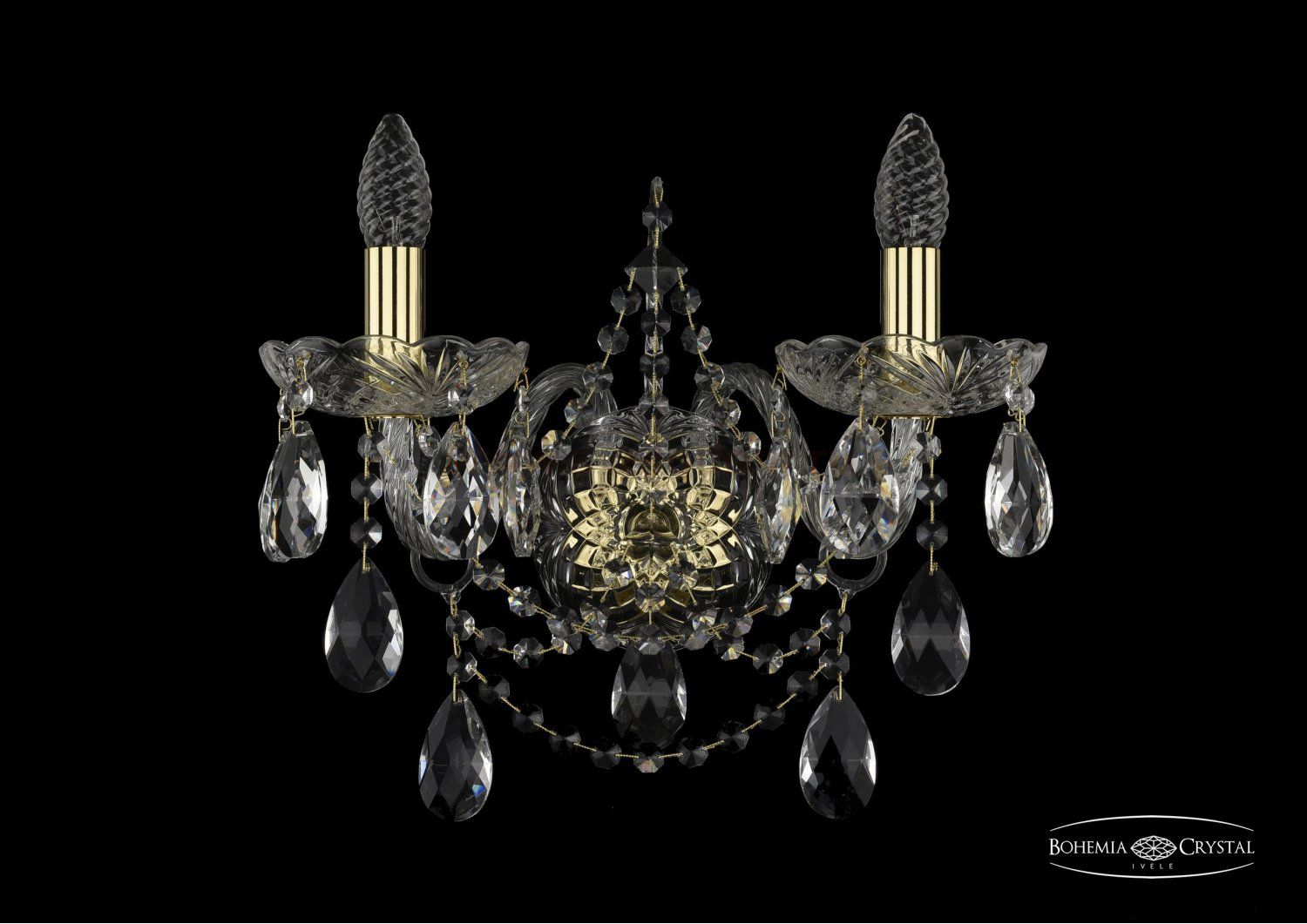 Светильник настенный бра Bohemia Ivele 1411B/2/160/XL/G