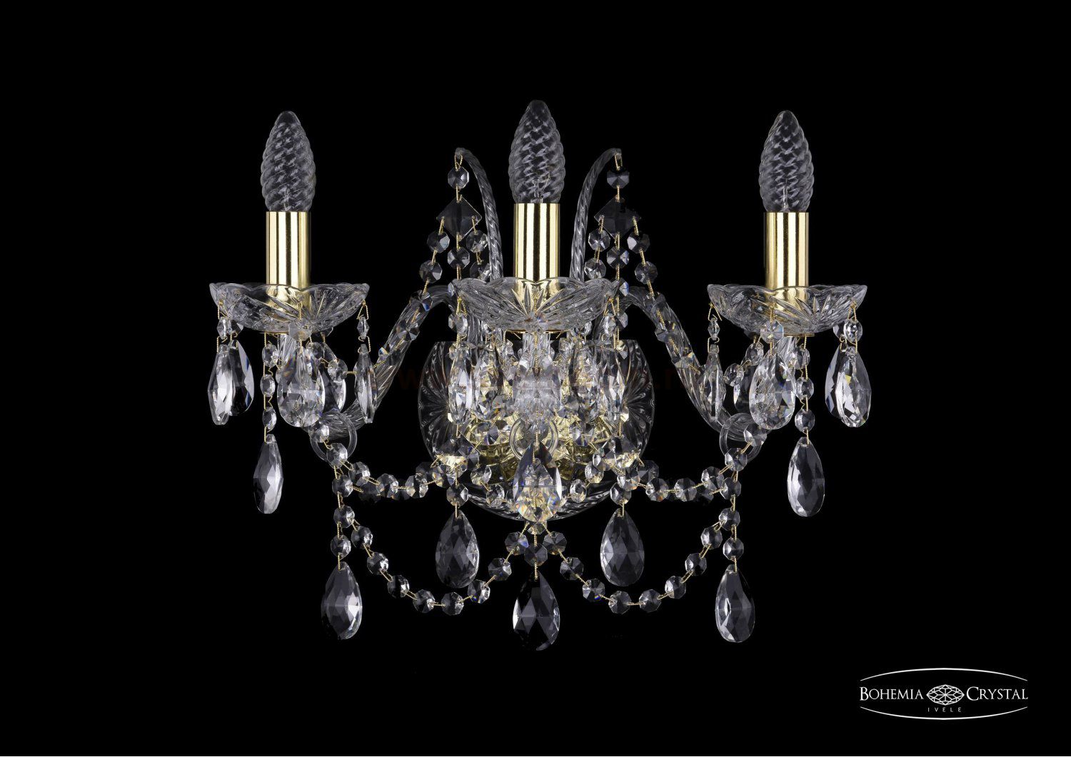 Светильник настенный бра Bohemia Ivele 1411B/3/160/G