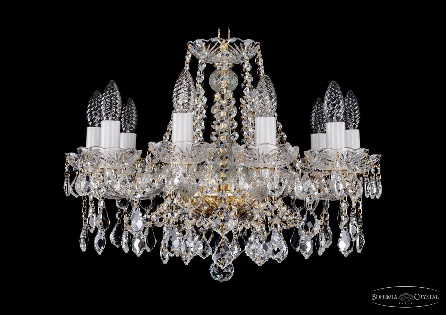 Люстра хрустальная Bohemia Ivele 1413/10/165/G/Leafs