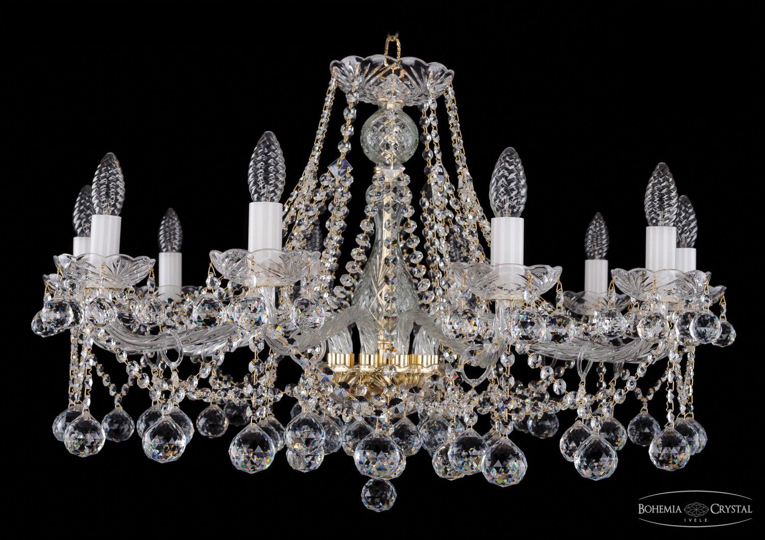 Люстра хрустальная Bohemia Ivele 1413/10/300/G/Balls