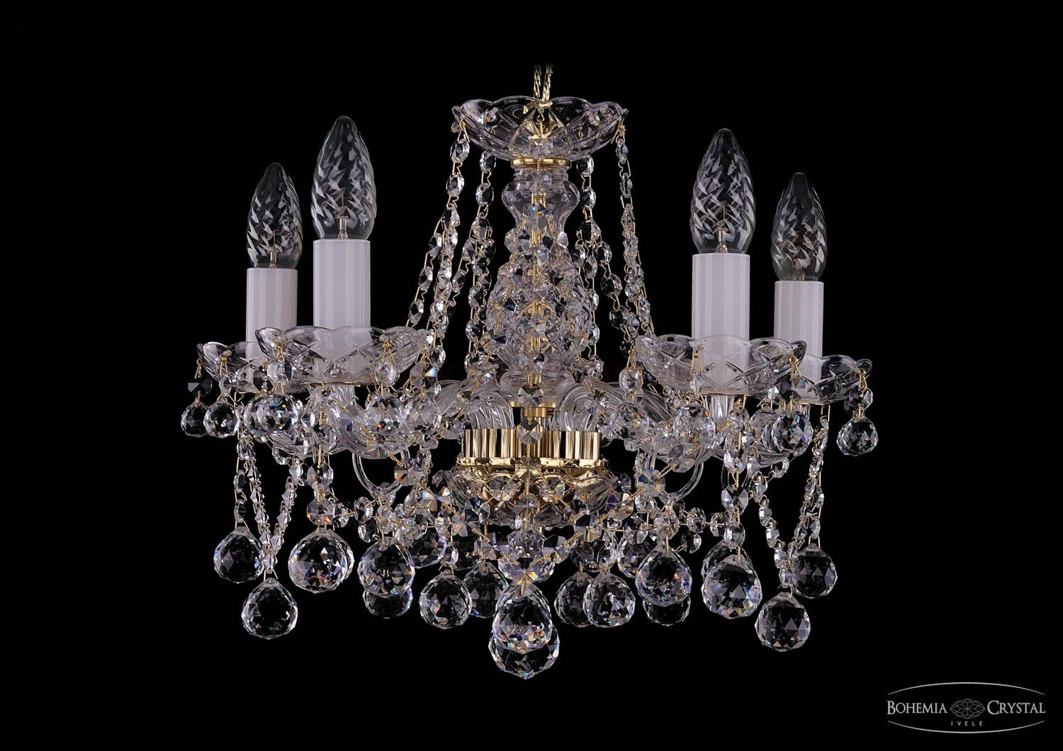 Люстра хрустальная Bohemia Ivele 1413/5/141/G/Balls