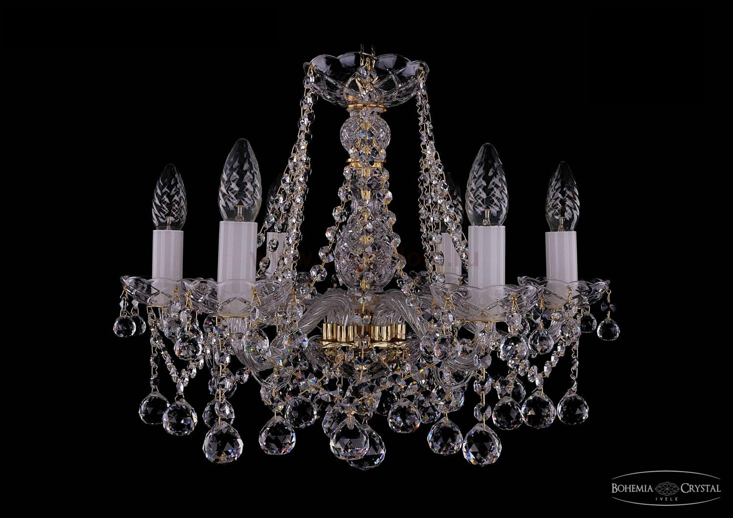 Люстра хрустальная Bohemia Ivele 1413/6/165/G/Balls