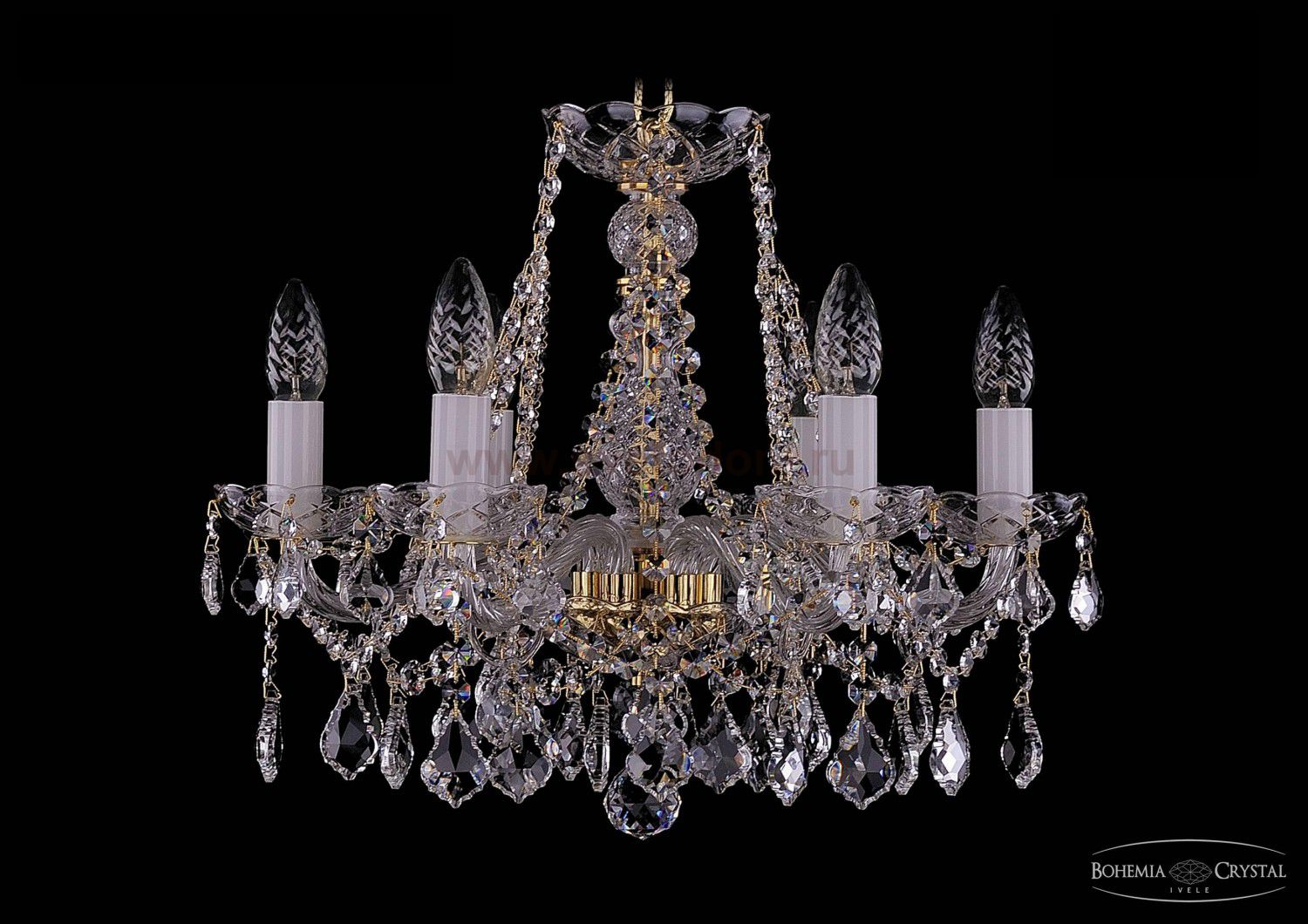 Люстра хрустальная Bohemia Ivele 1413/6/165/G/Leafs