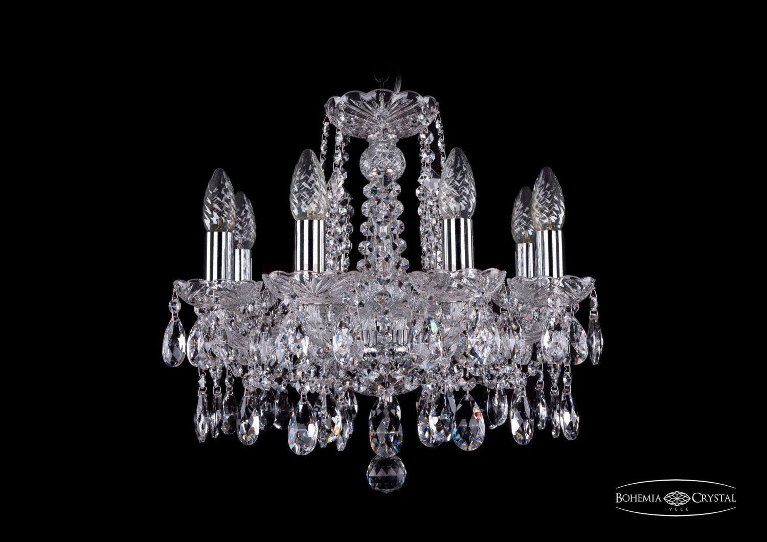Люстра хрустальная Bohemia Ivele 1413/8/141/Ni